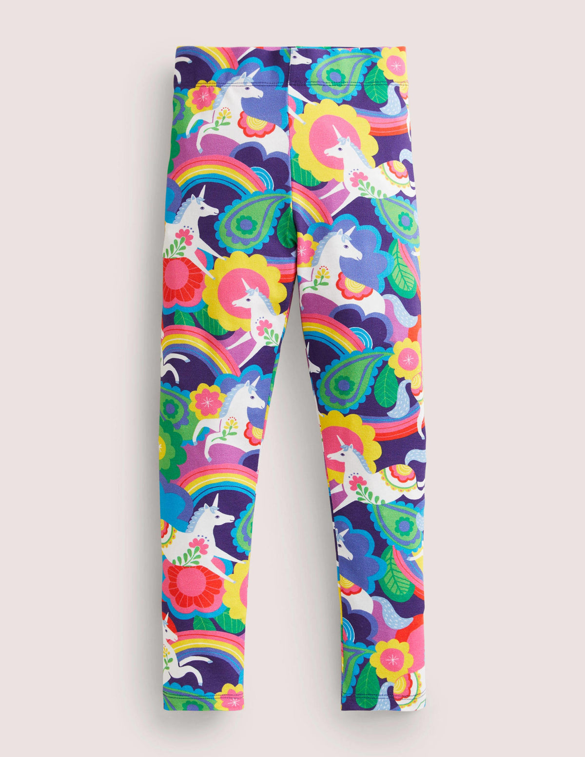 Fröhliche Leggings-Bunt, Blumenbeet, Einhörner - Image 1