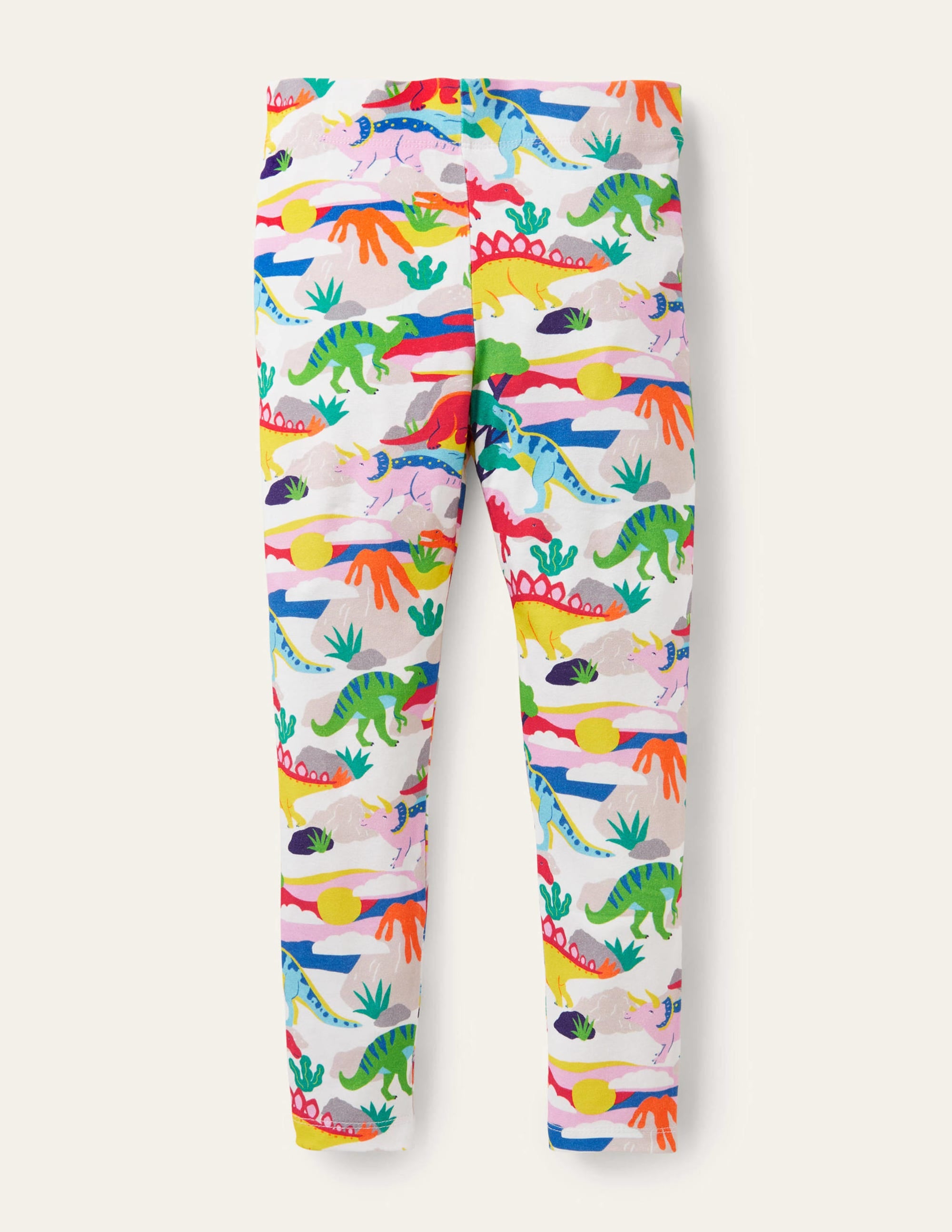 Fröhliche Leggings-Naturweiß, Dinosaurier/Sonnenuntergang - Image 1
