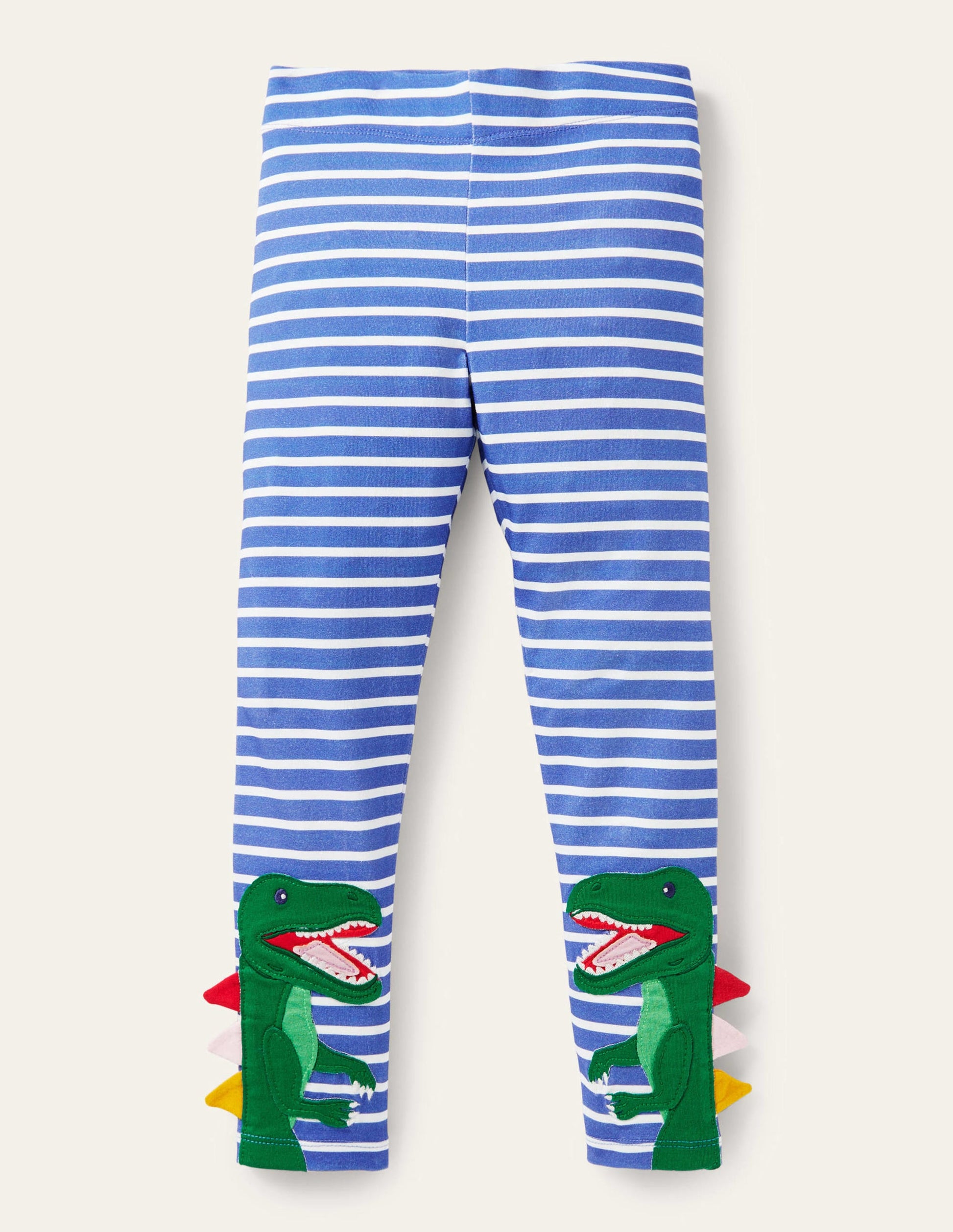 Fröhliche Leggings mit Applikation-Strahlendes Marineblau/Naturweiß, Dinosaurier-1