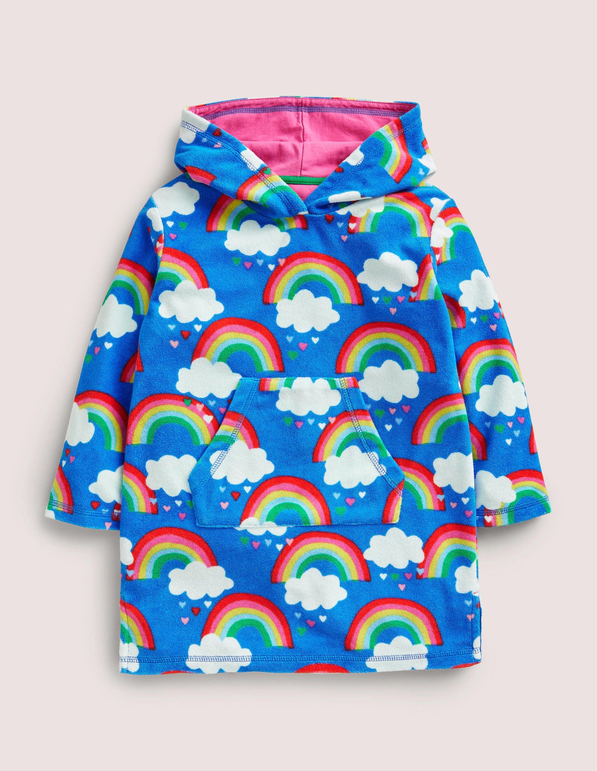 Poncho en éponge-Arcs-en-ciel bleu marocain-1