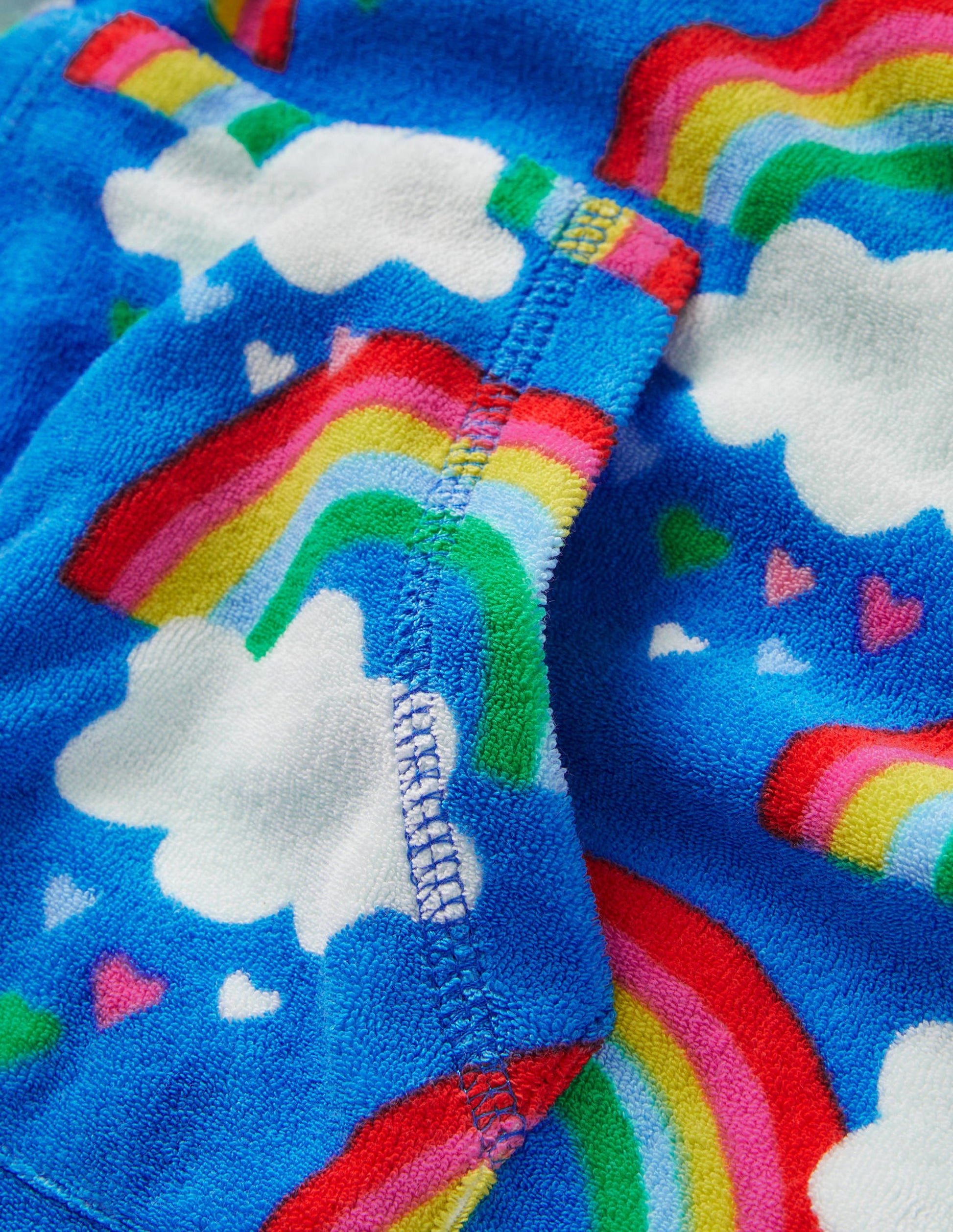 Poncho en éponge-Arcs-en-ciel bleu marocain-3