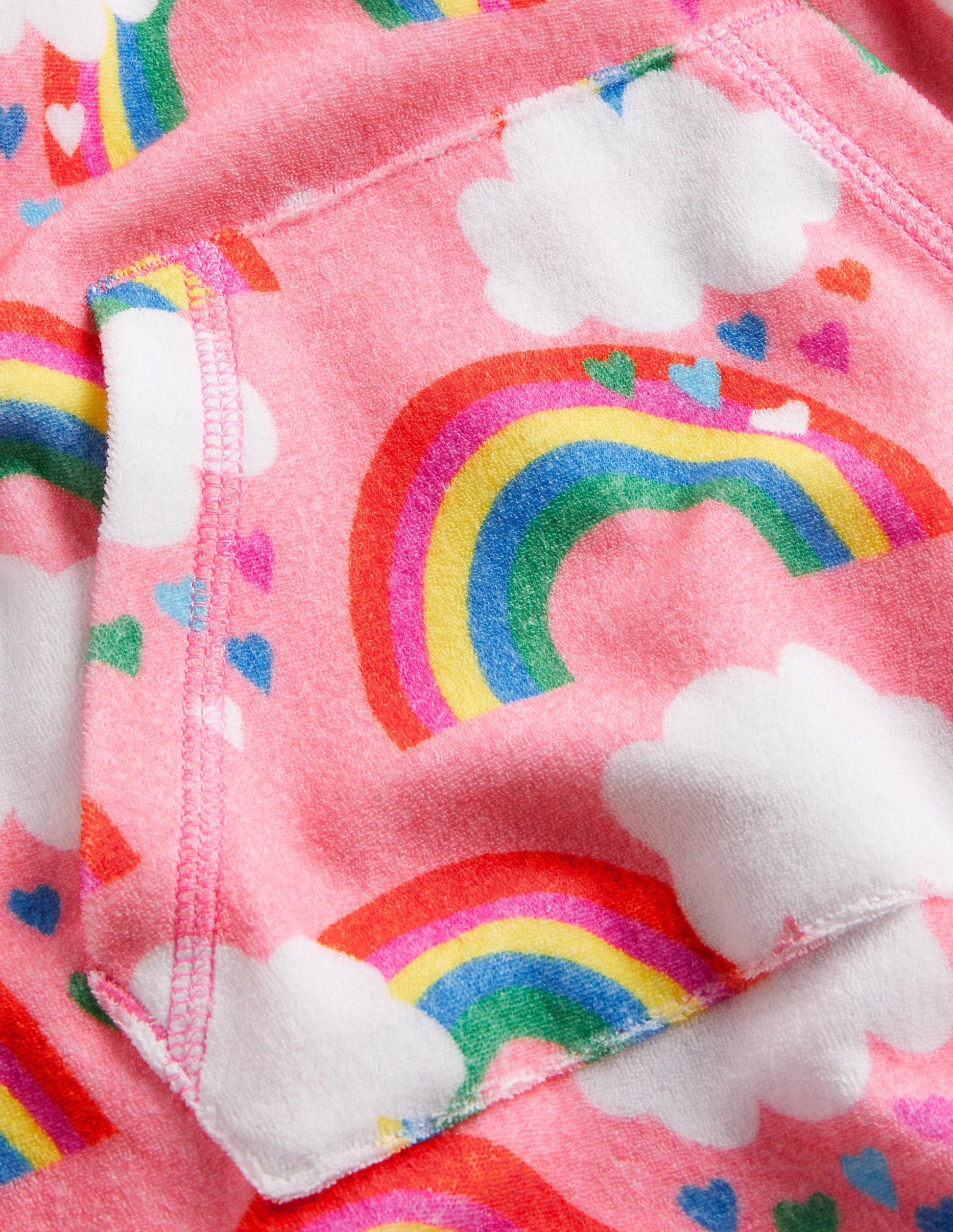 Frottee-Badeponcho-Limonadenrosa, Regenbogen-3