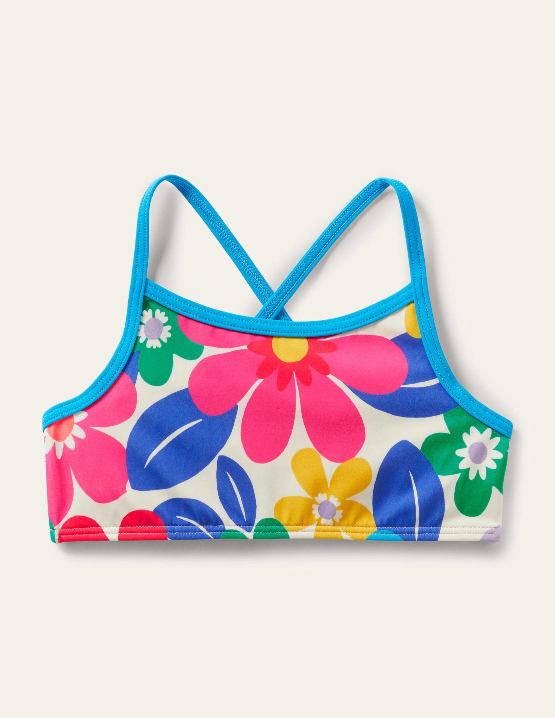 Gemustertes Bikini-Oberteil-Bunt, Große Blumen-1