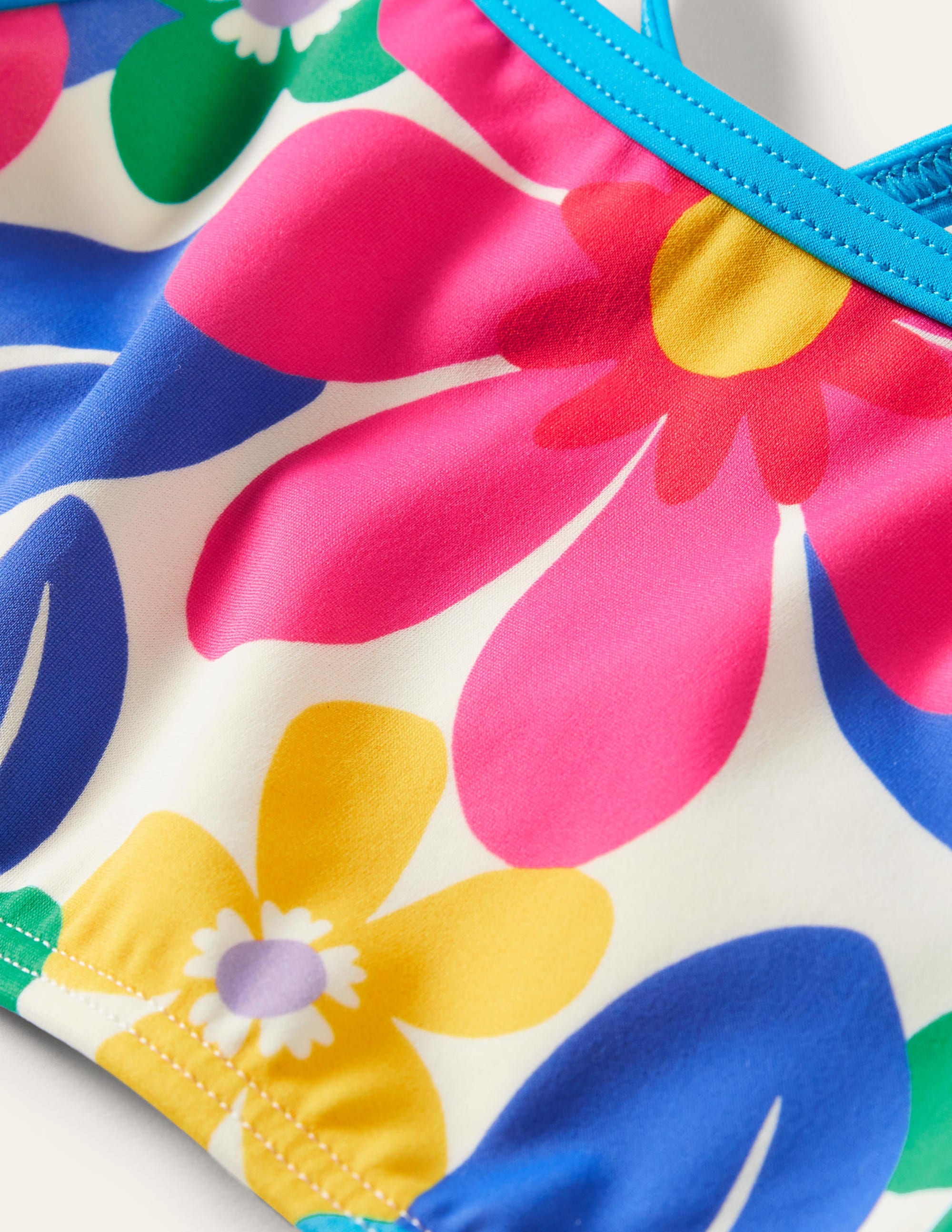 Gemustertes Bikini-Oberteil-Bunt, Große Blumen - Image 3