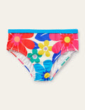 Gemusterte Bikinihose-Bunt, Große Blumen
