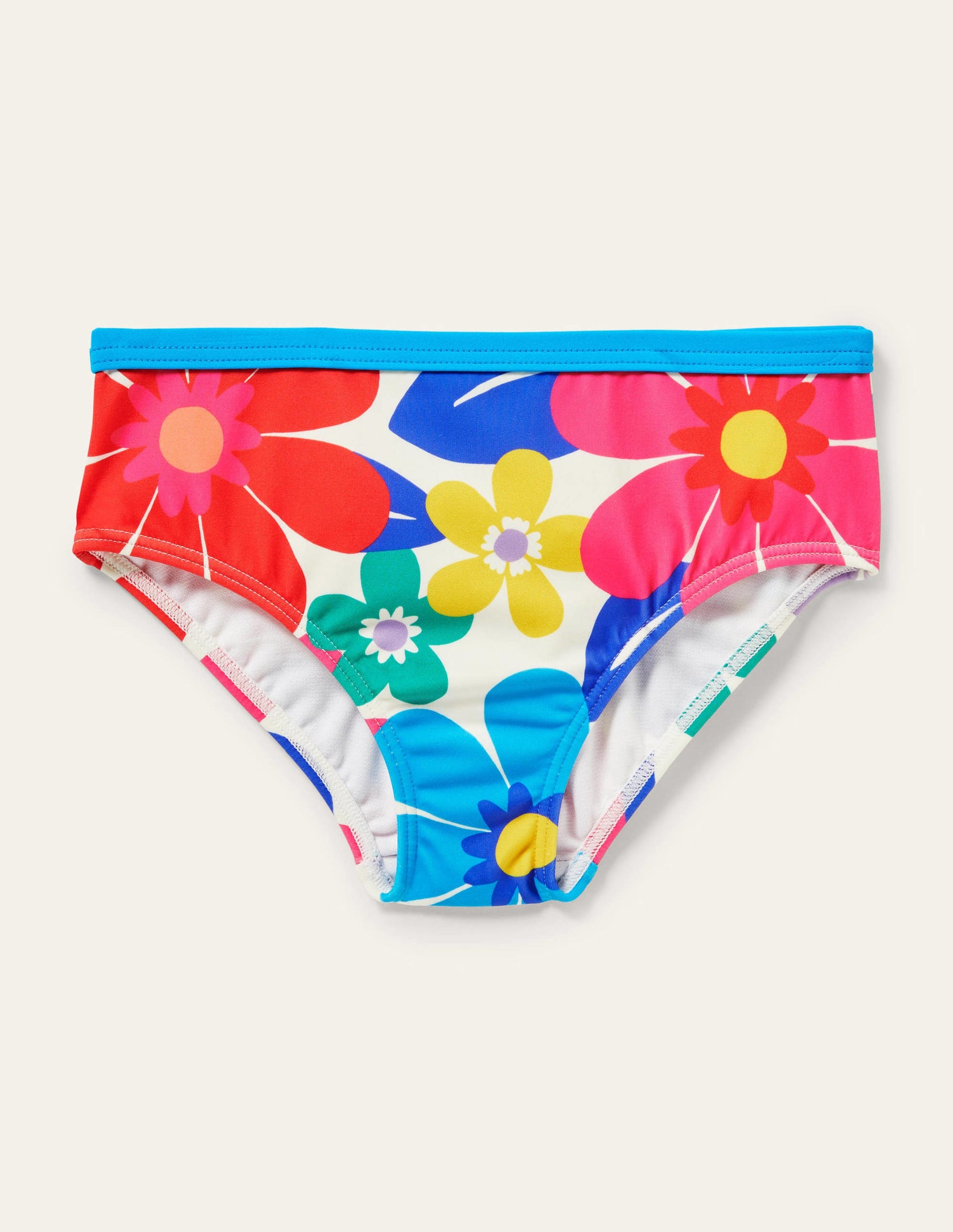 Gemusterte Bikinihose-Bunt, Große Blumen-1