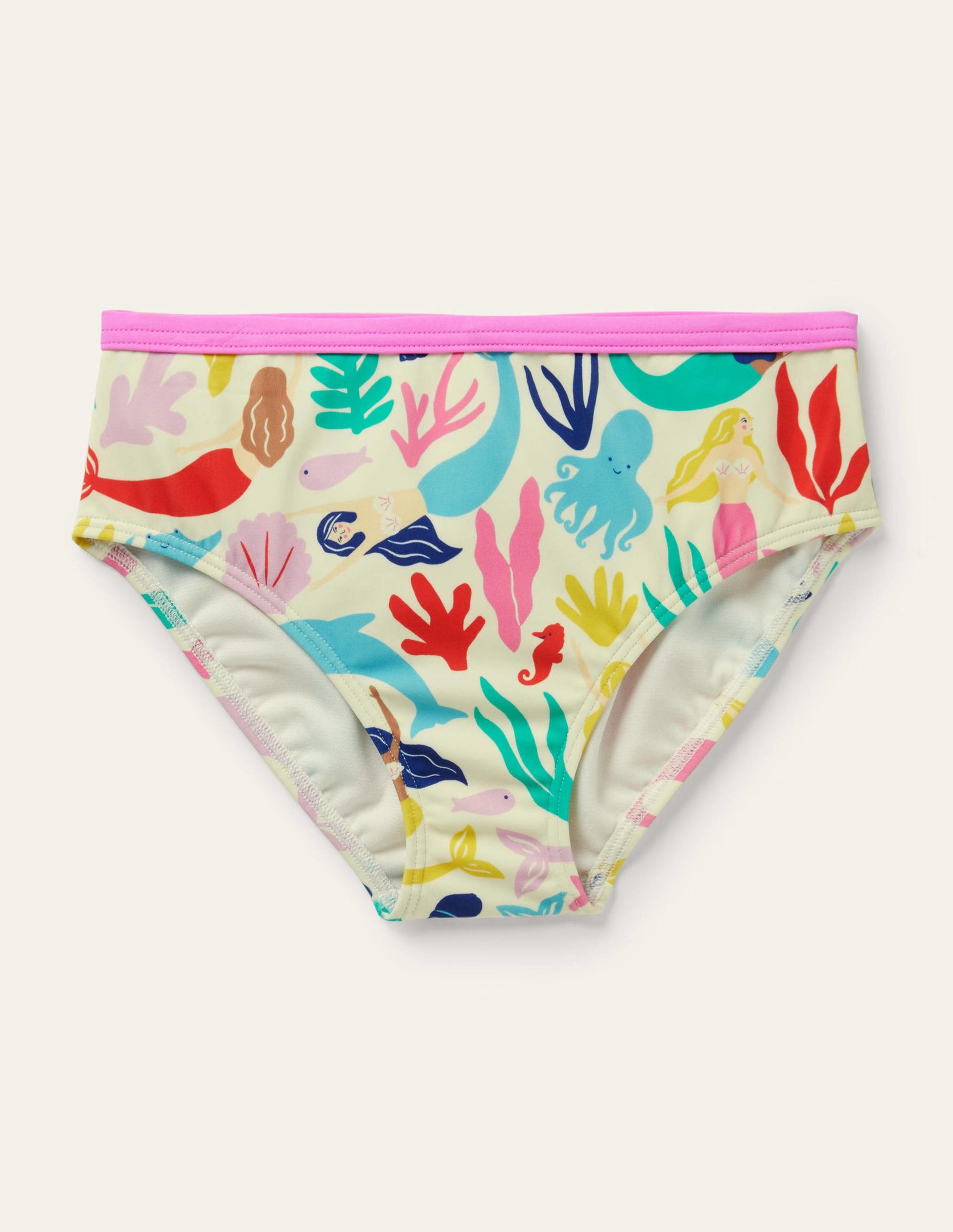 Bas de bikini à motif-Sirènes multi-1