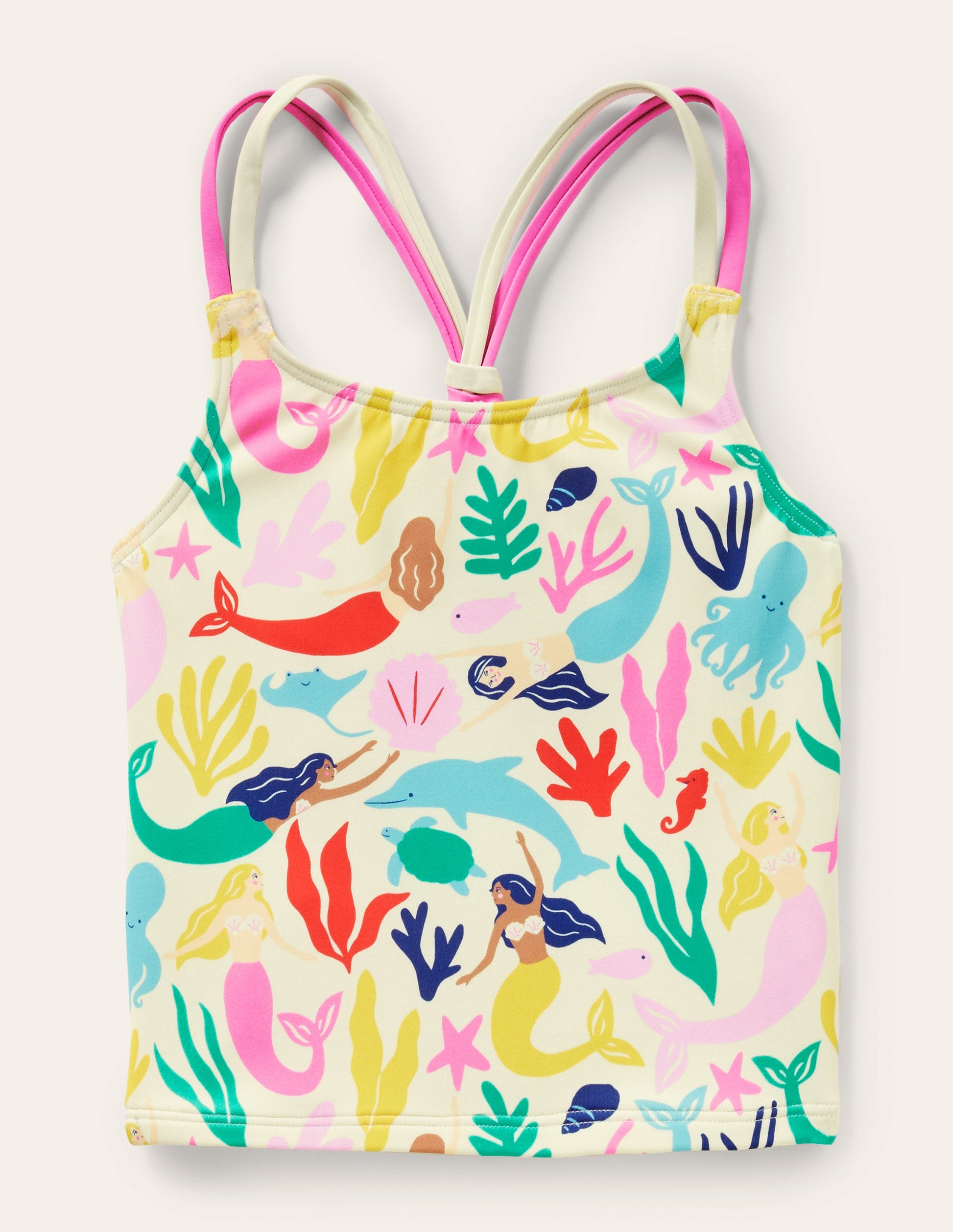 Gemustertes Tankini-Oberteil-Bunt, Meerjungfrauen-1