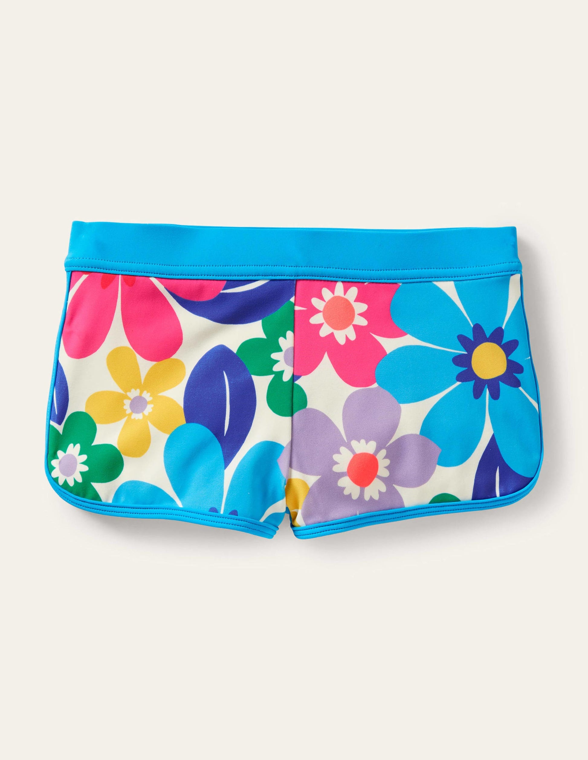 Gemusterte Badeshorts-Bunt, Große Blumen-1