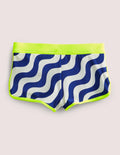 Short de bain à motif-Confettis métallisés arc-en-ciel bleu marine