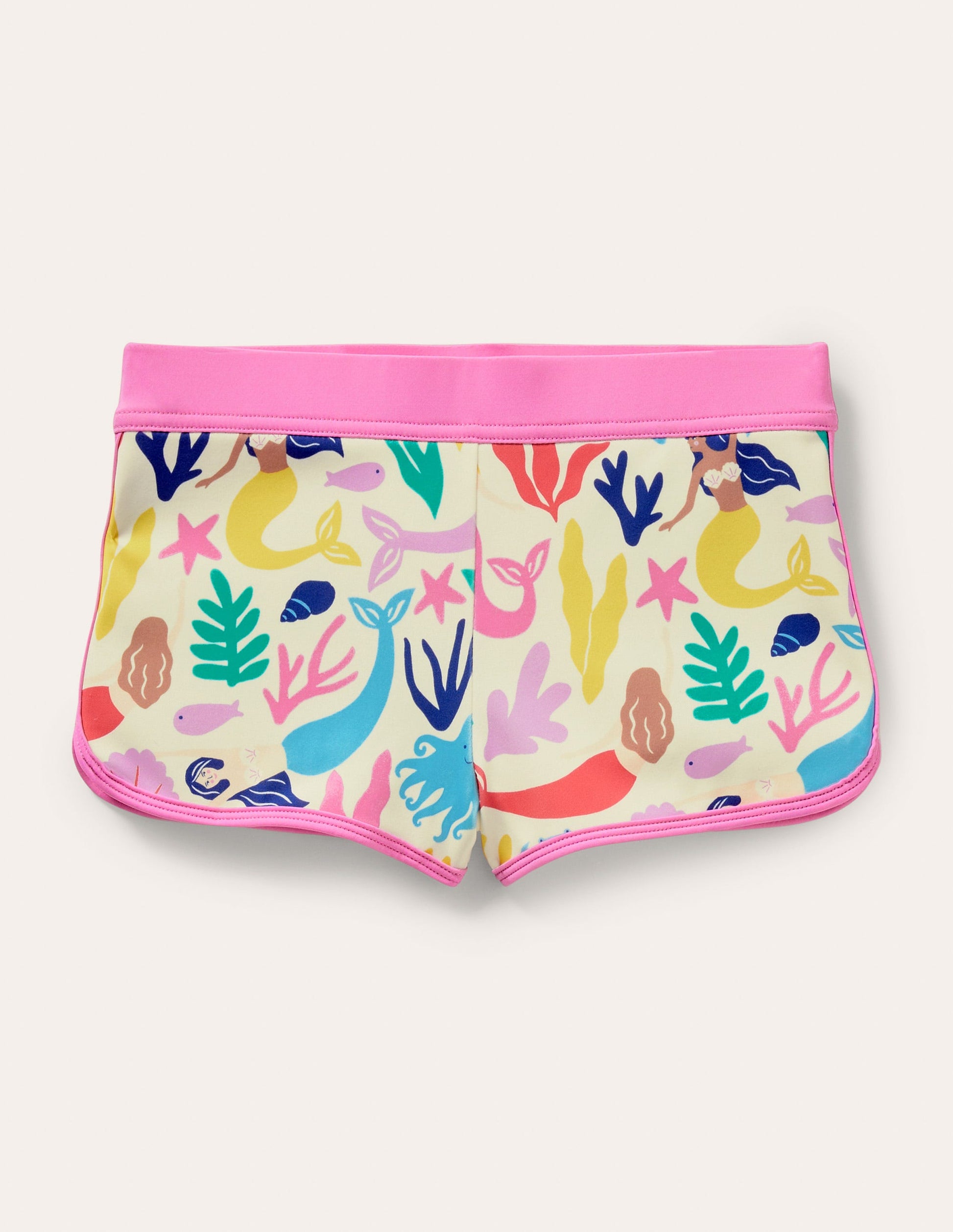 Patterned Swim Shorts-Multi Mermaids-1