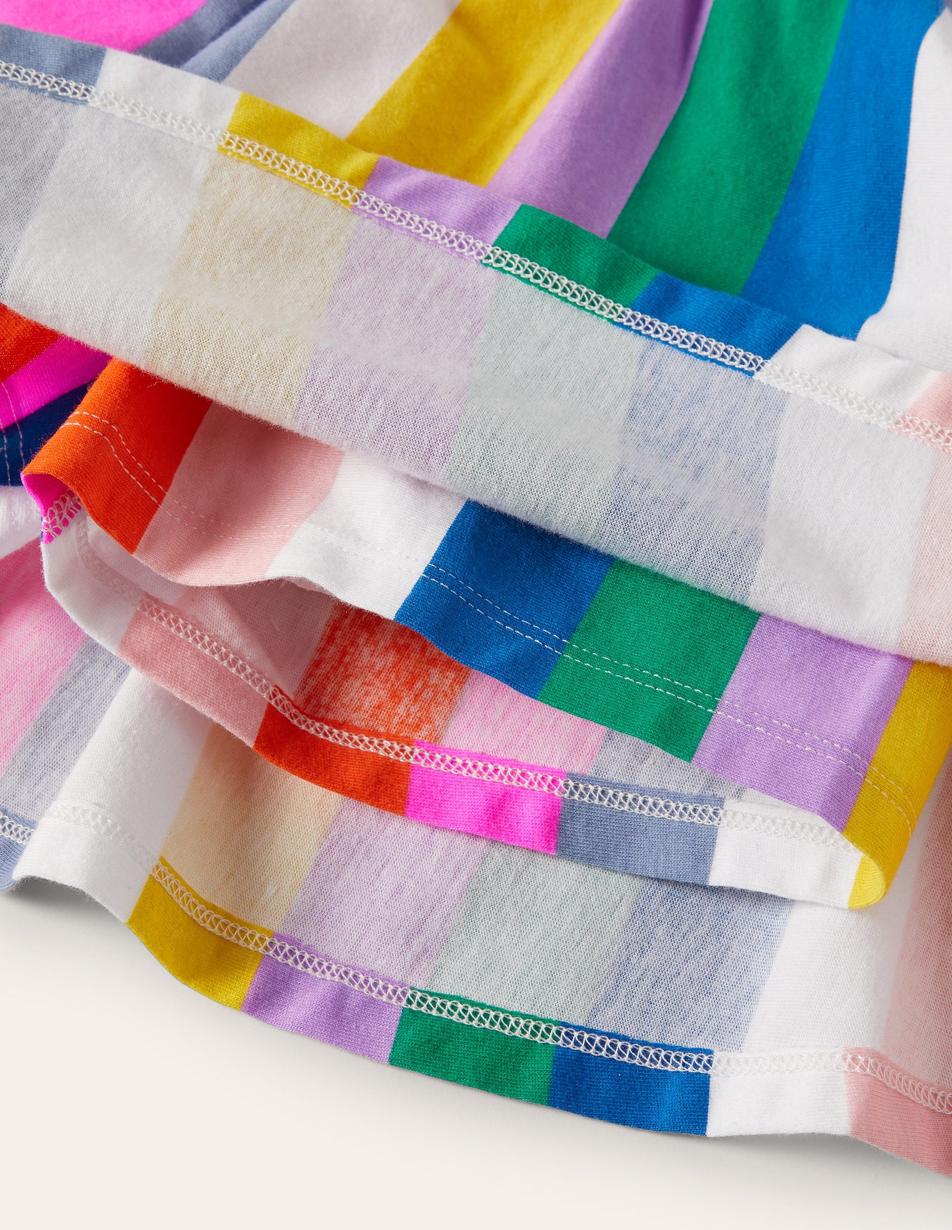 Gemusterter Jersey-Skort-Bunt Regenbogen-Streifen-3