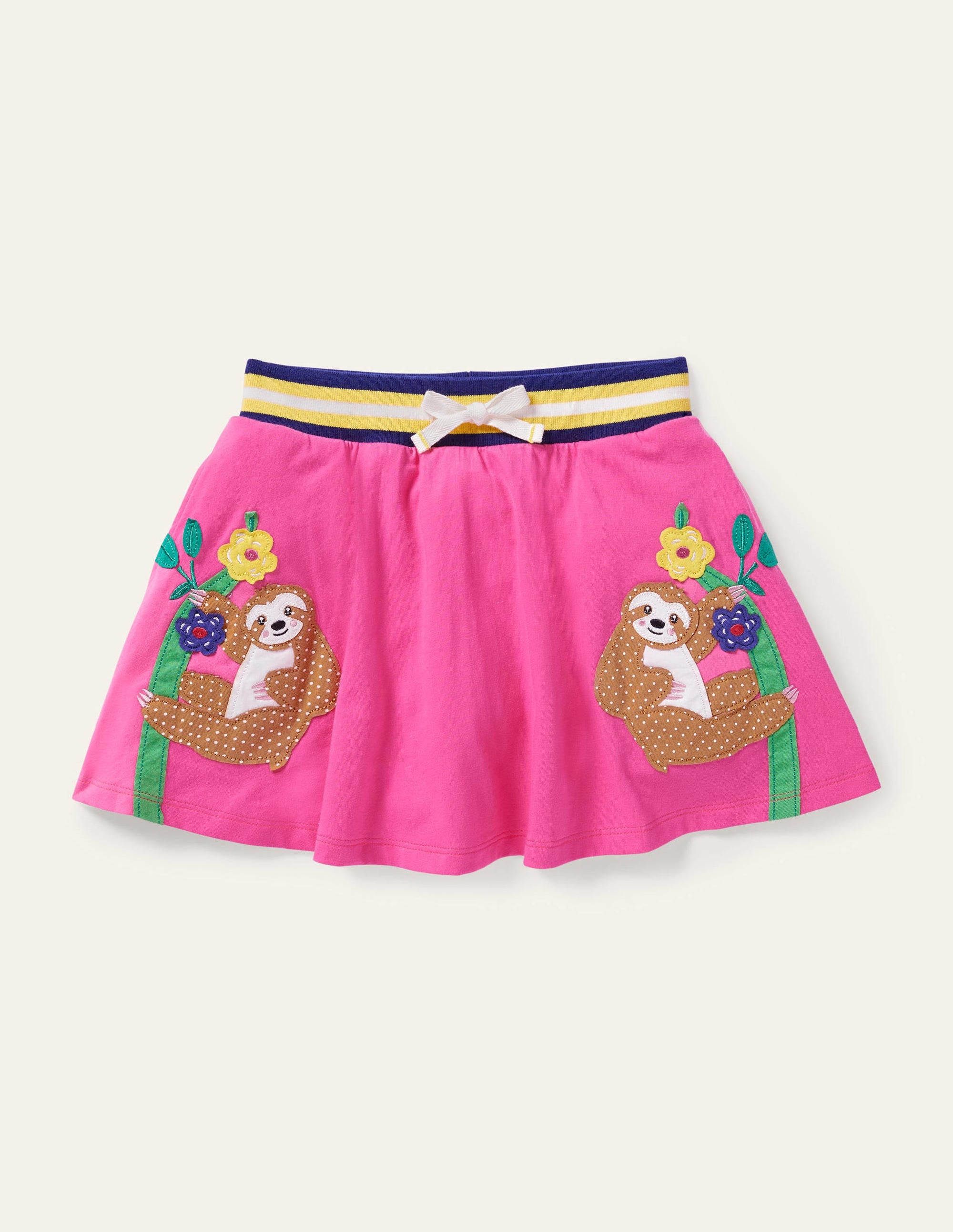 Jupe-short en jersey à appliqué-Bright Petal Pink Sloth - Image 1