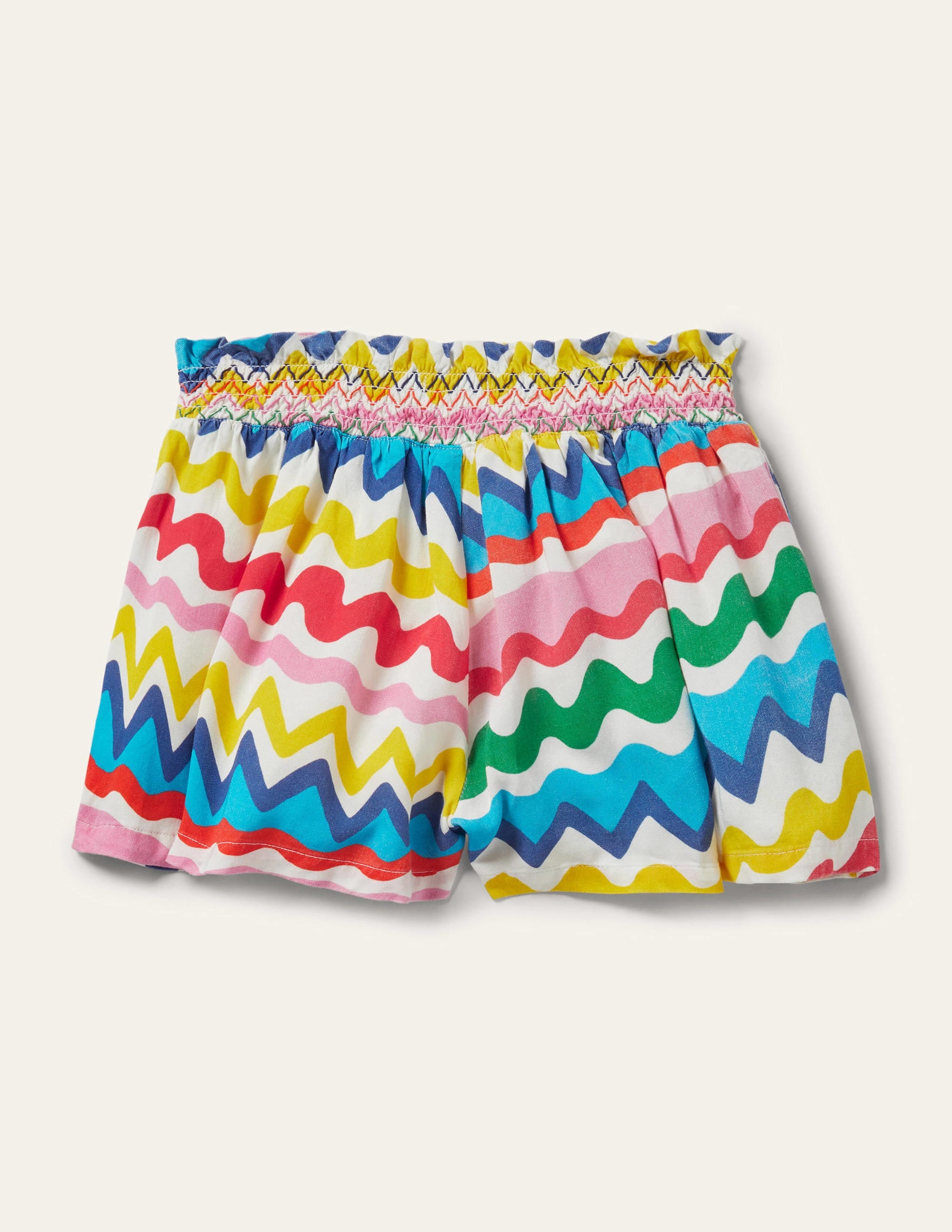 Culotte mit geraffter Taille-Bunt, Zackenlitzen - Image 2