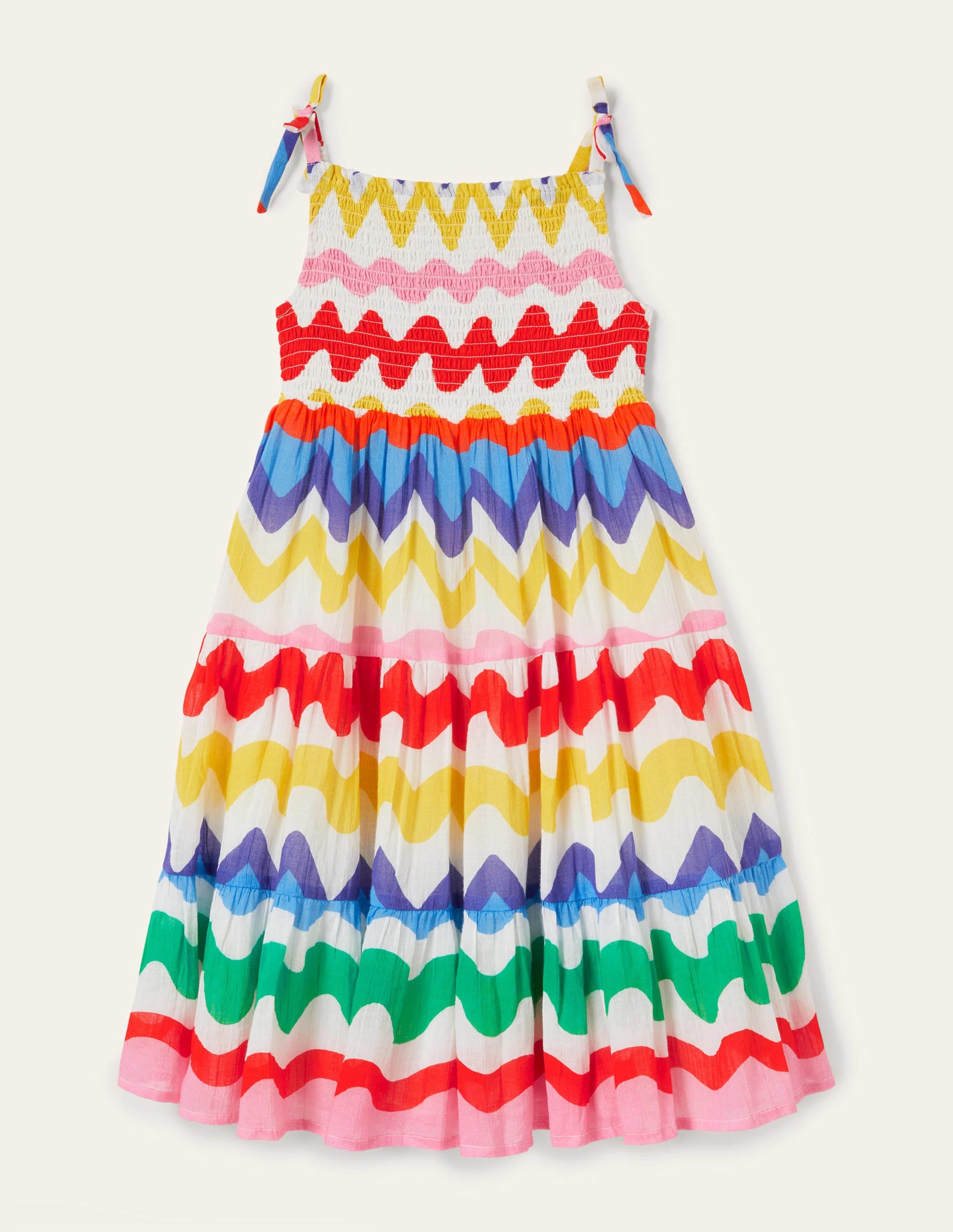Gestuftes Sommerkleid-Bunt, Zackenlitzen - Image 2