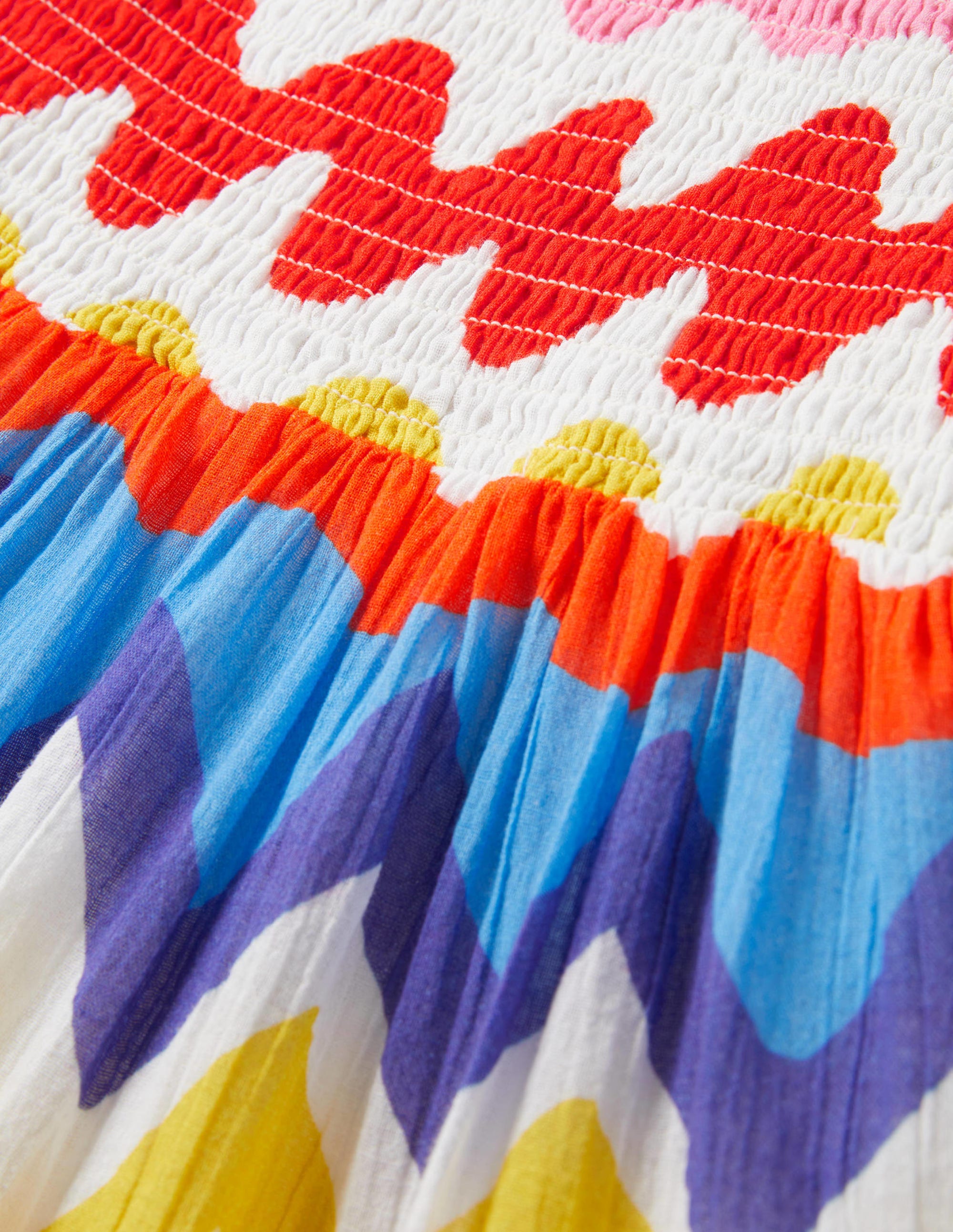 Gestuftes Sommerkleid-Bunt, Zackenlitzen - Image 3
