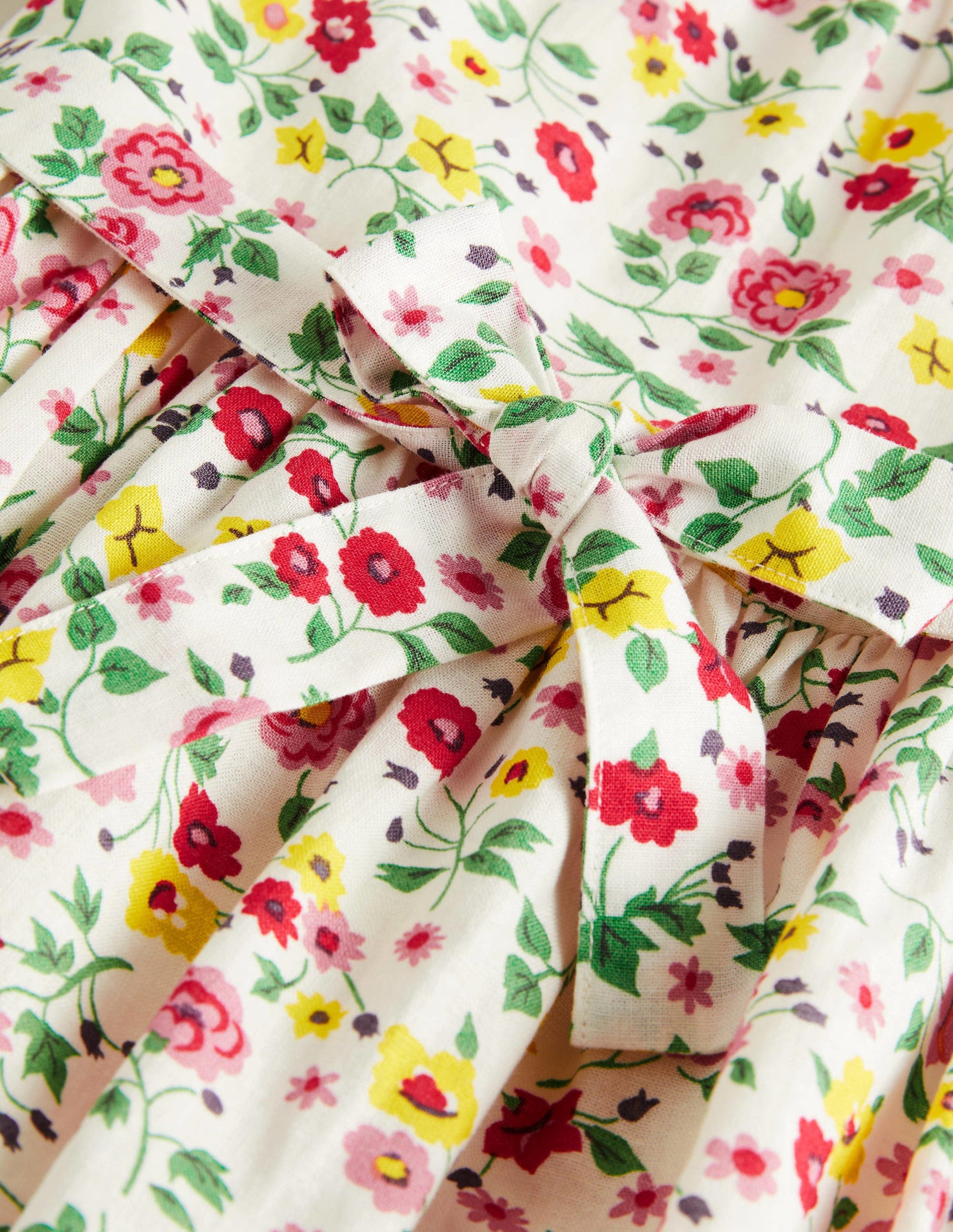 Vintage-Kleid-Naturweiß, Blumenmuster-3