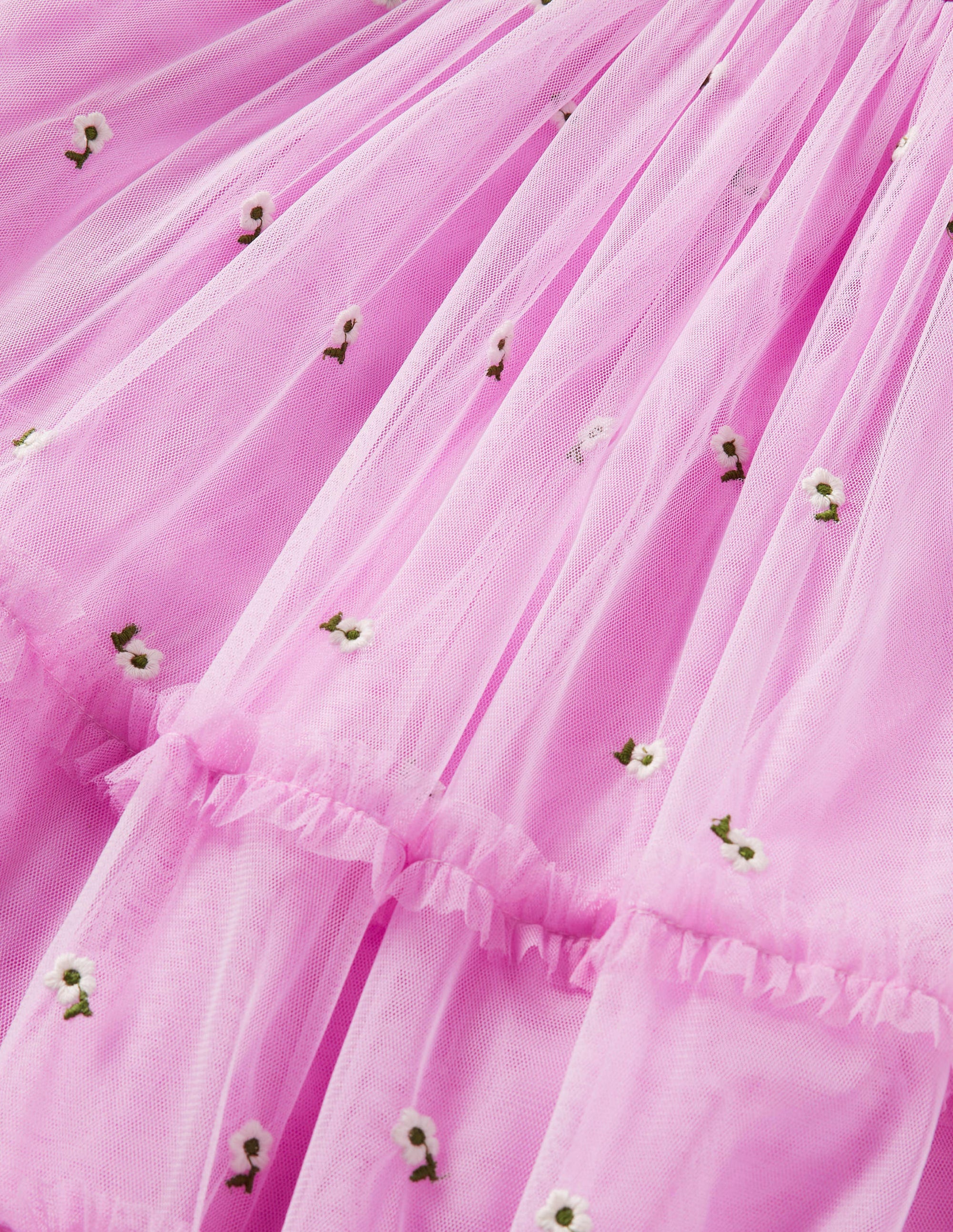 Lilac Floral Tiered Tulle Dress-Orchideenviolett, Blumen - Image 3