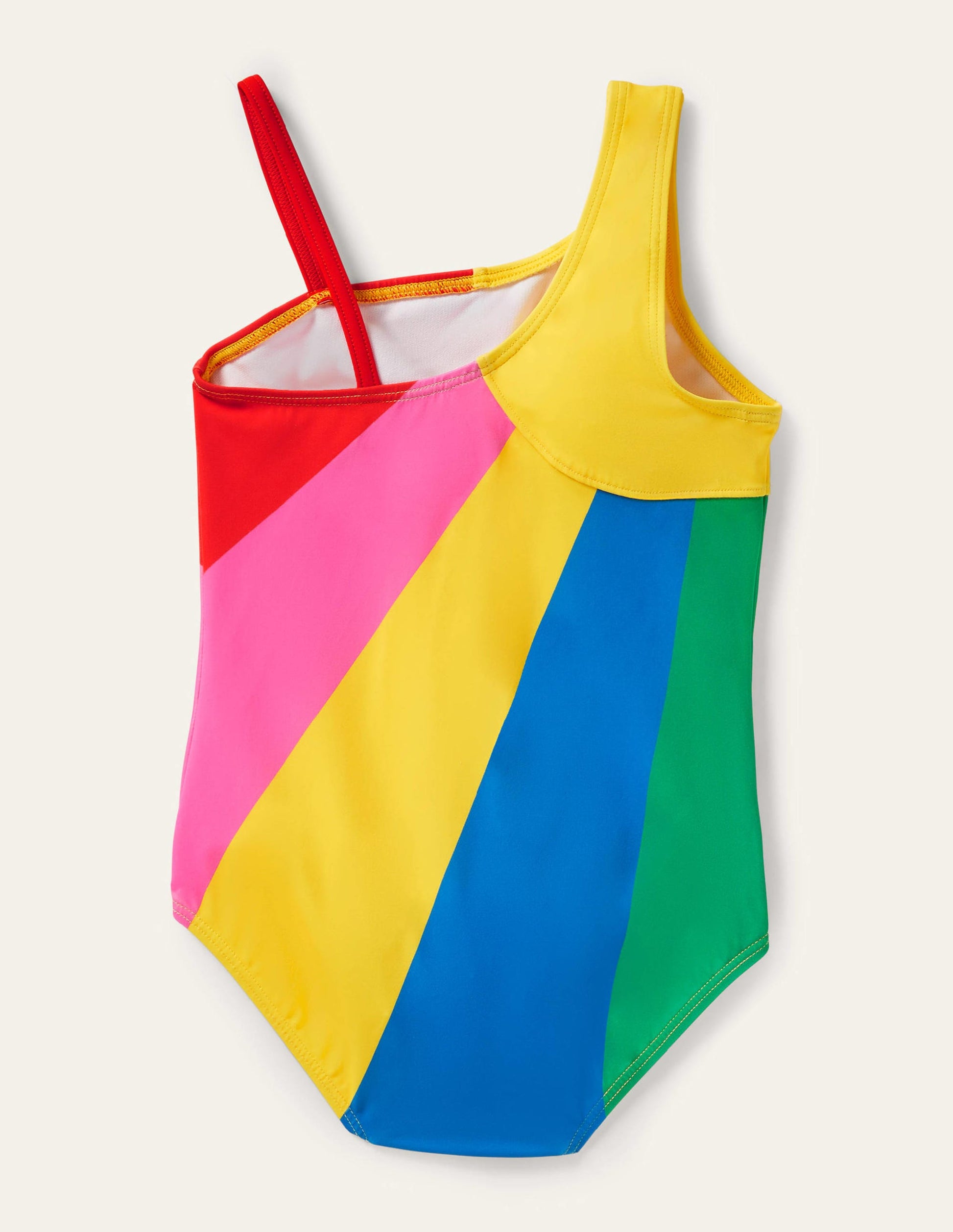 Badeanzug mit einer Schulter-Bunte Sonnenstrahlen-3