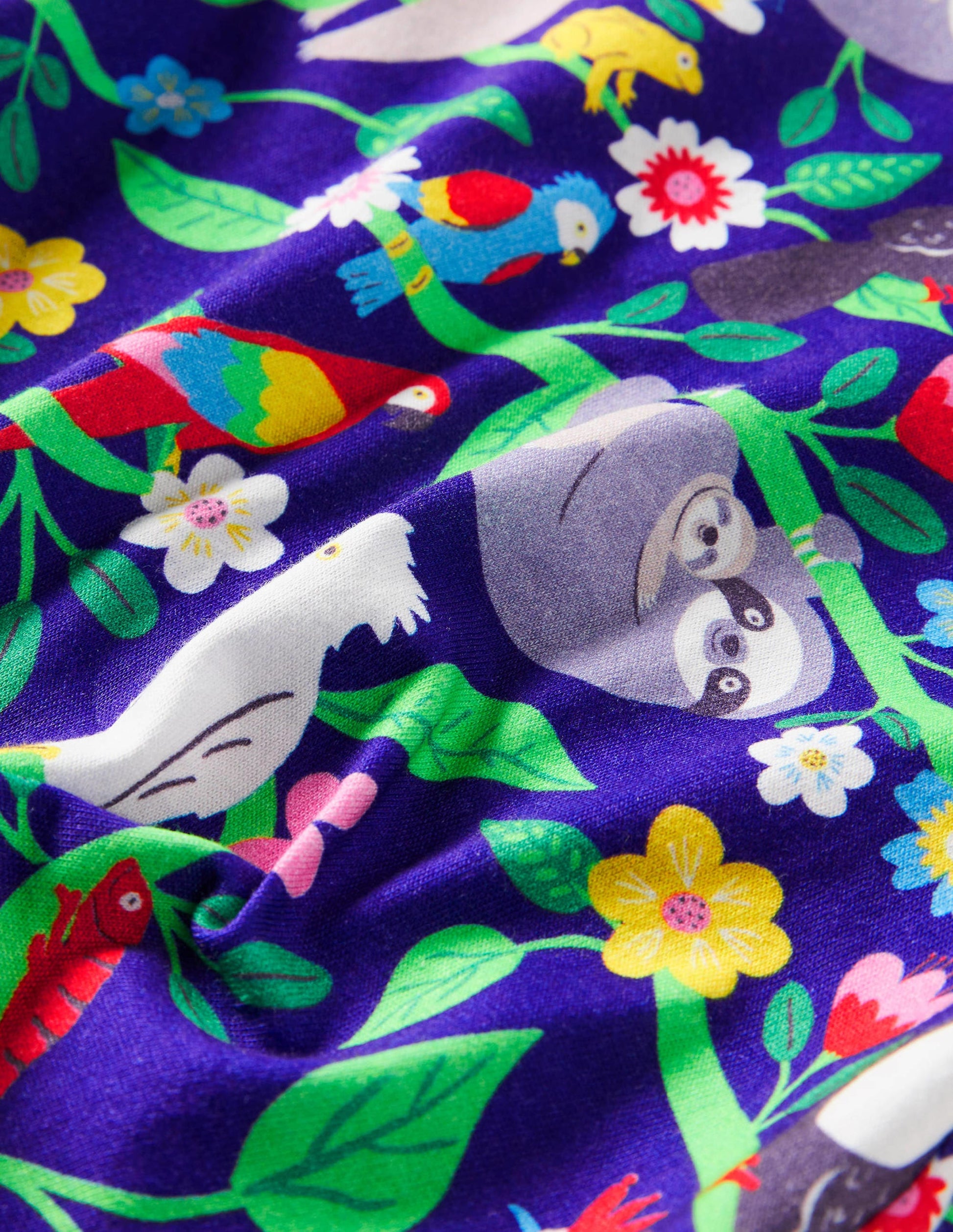 T-shirt noué sur le devant-Blue Wave Sloth-3