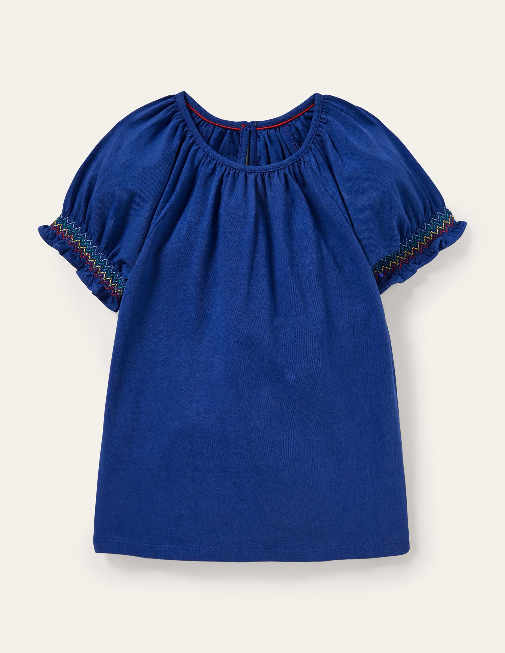 Smocked Raglan T-shirt-Blue Wave - Image 1