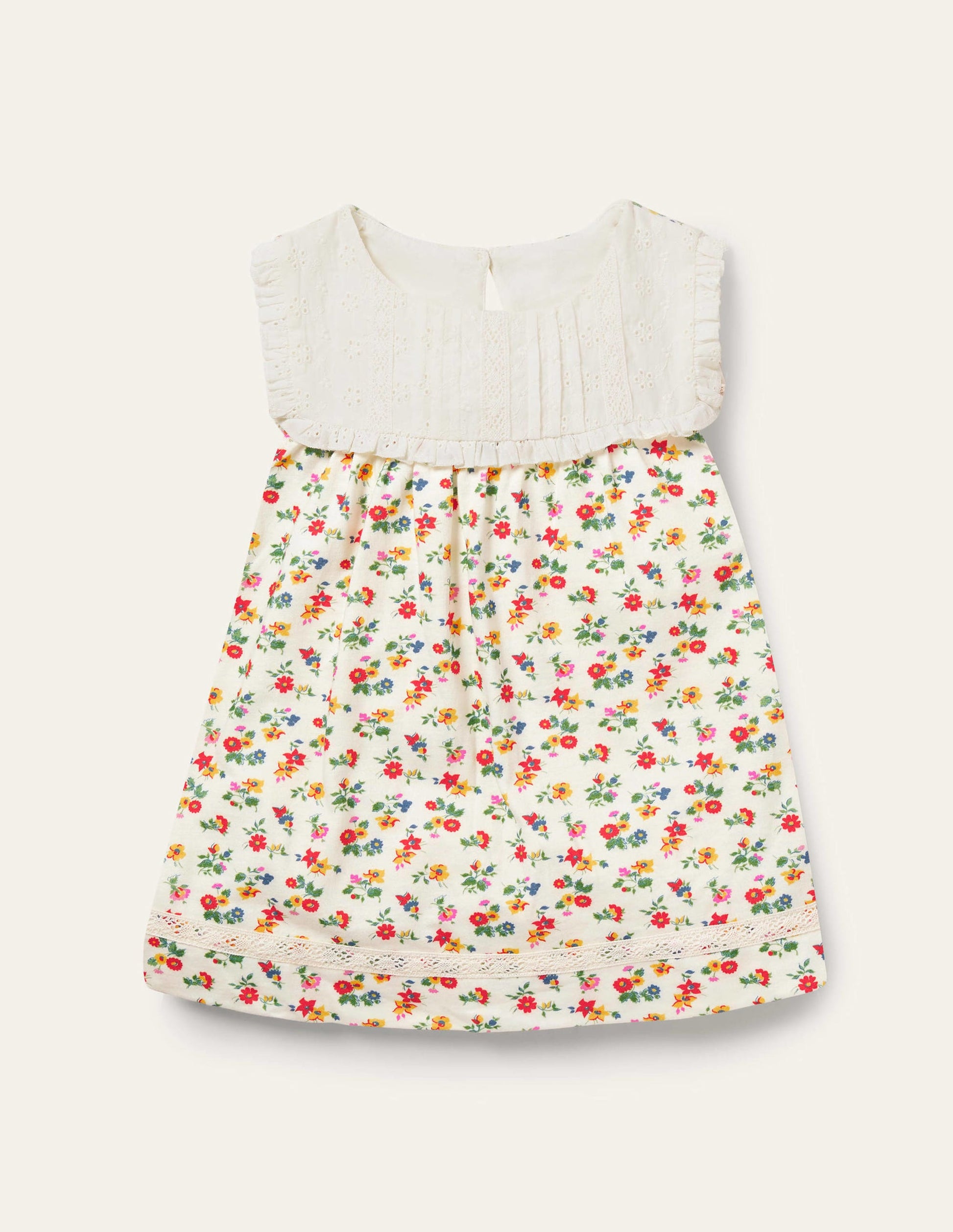 Top avec empiècement en broderie anglaise-Motif patchwork floral multi-1