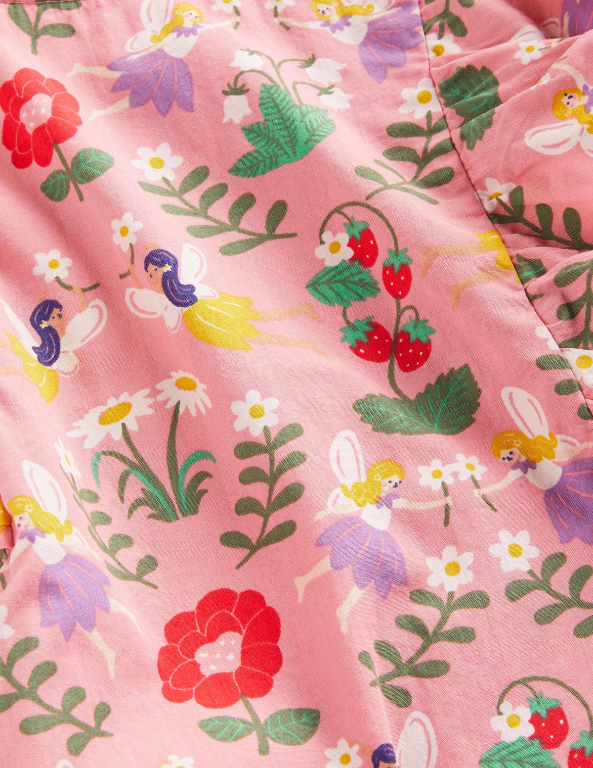 Gemustertes Kleid mit Rüschenärmeln-Rosa, Feen - Image 3