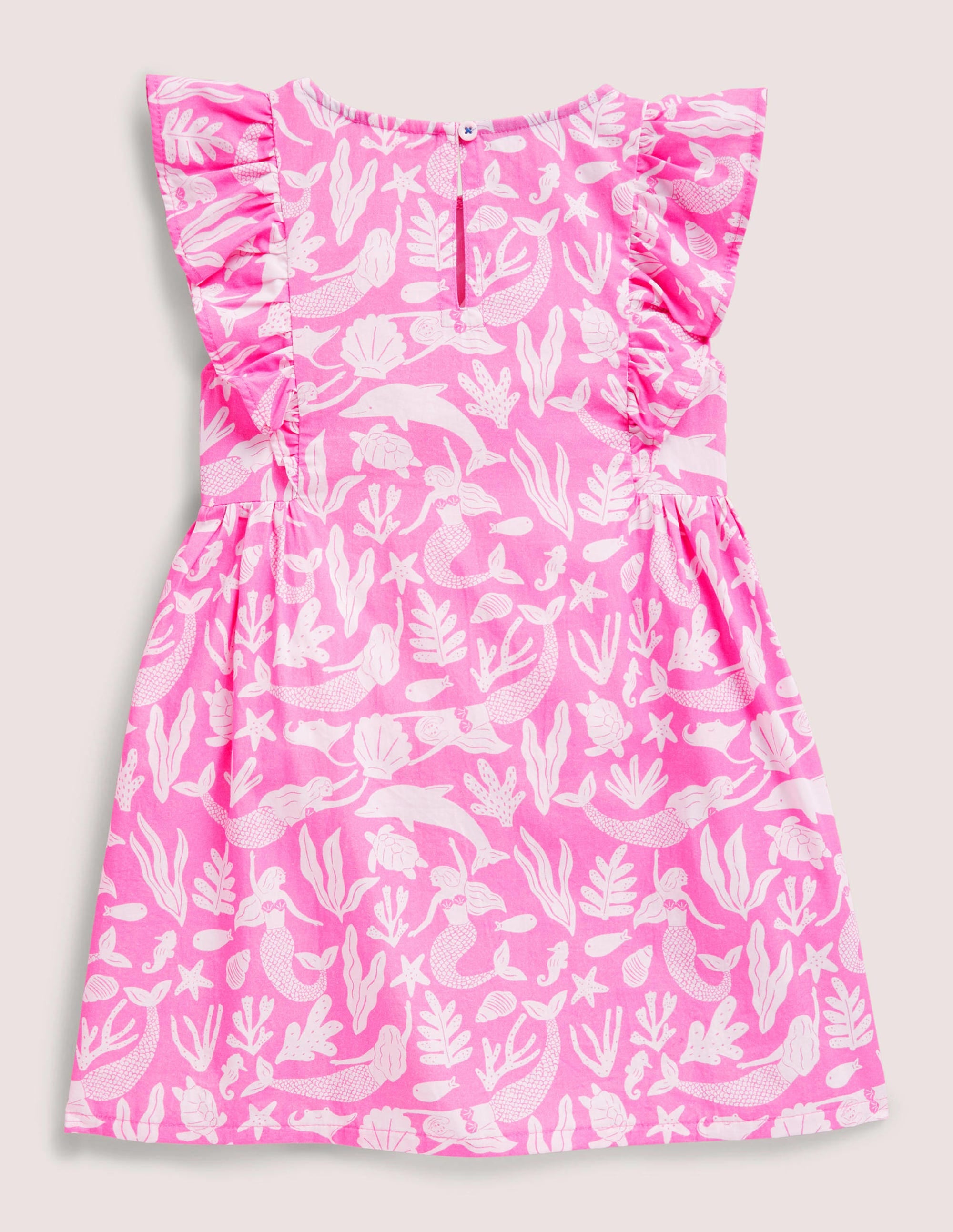 Robe imprimée à manches volantées-Sirènes rose glace à la fraise - Image 2