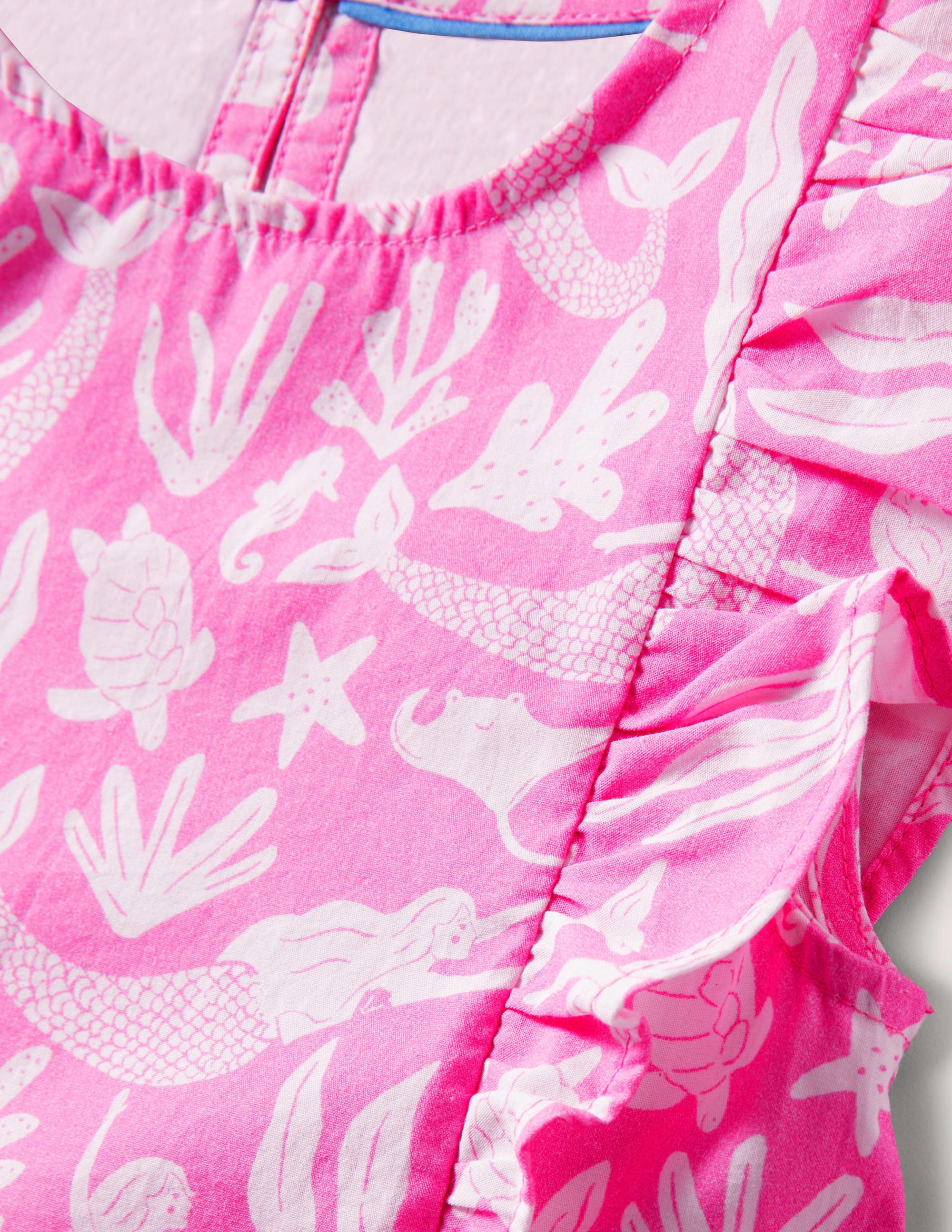 Robe imprimée à manches volantées-Sirènes rose glace à la fraise - Image 3