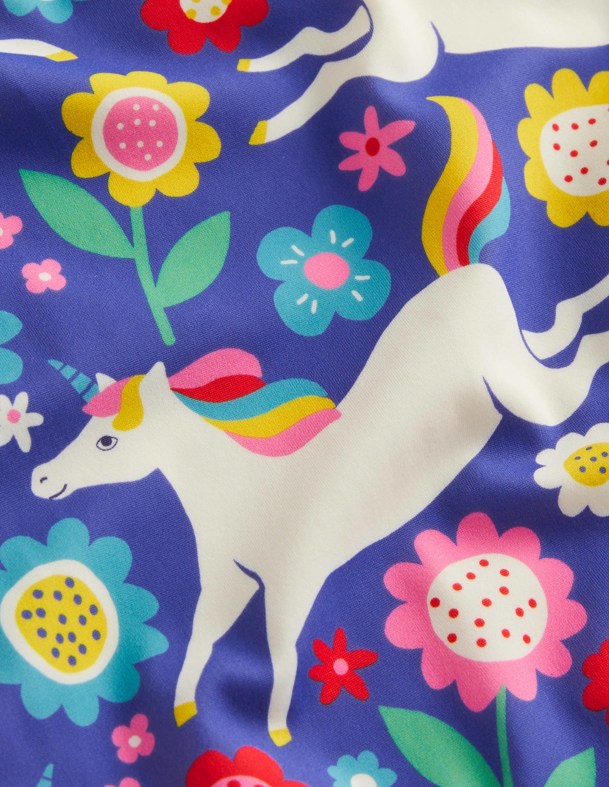 Maillot de bain imprimé croisé dans le dos-Motif licorne fleuri jacinthe - Image 3