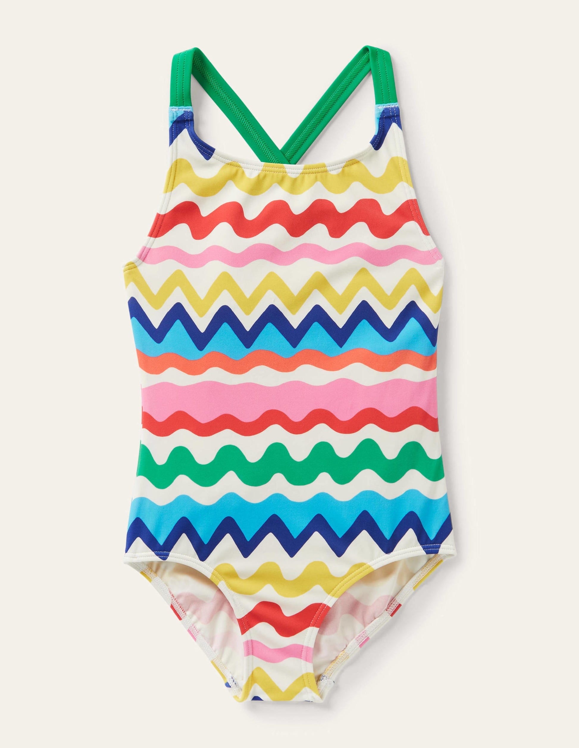 Maillot de bain imprimé croisé dans le dos-Multi Ric Rac Stripe-1