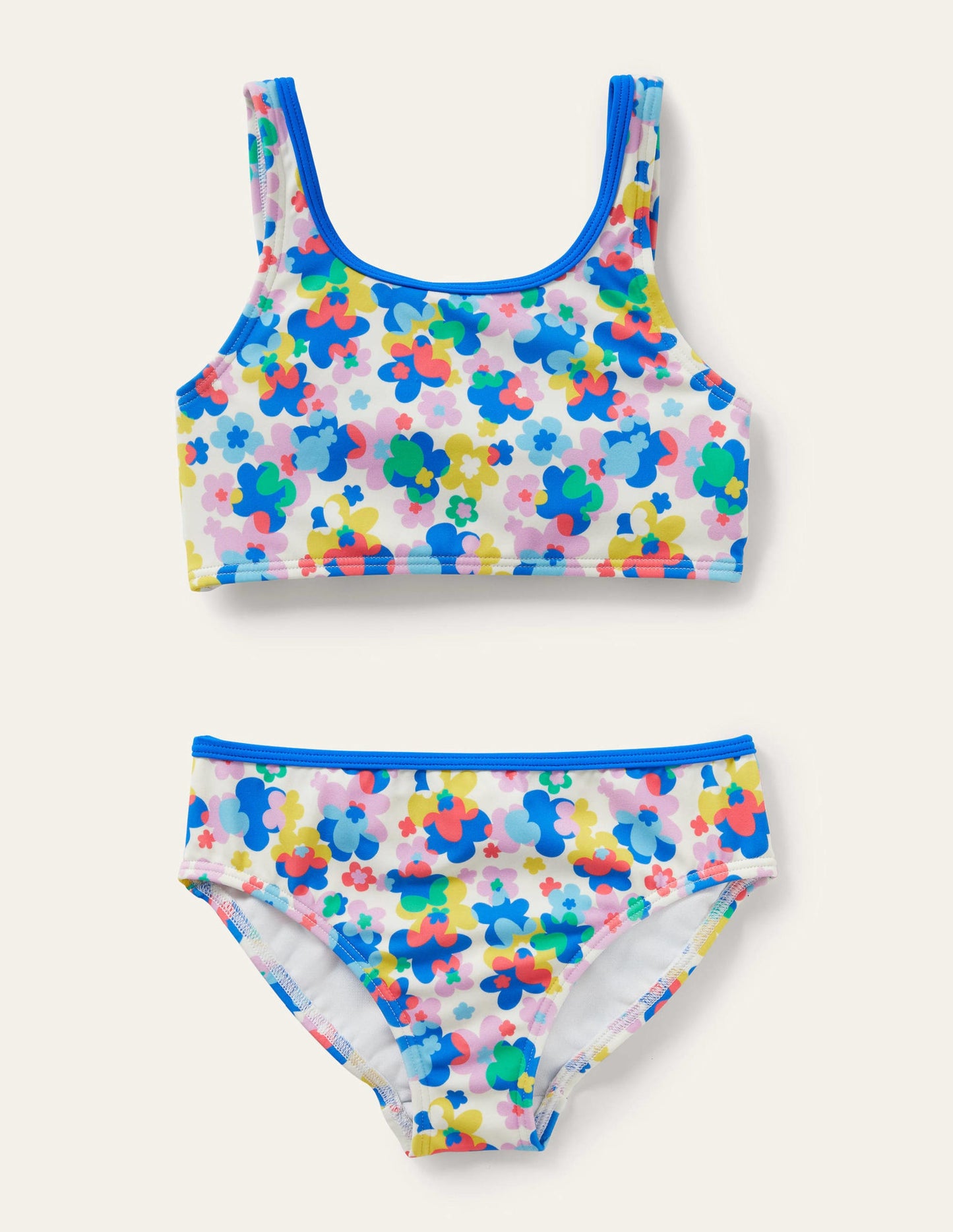 Bikini mit Knotendetail hinten-Bunt, Fröhliches Blumenmuster