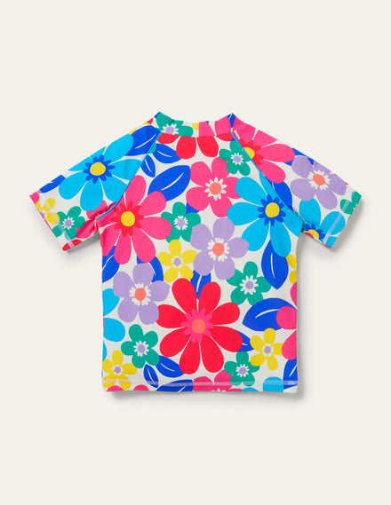 Short Sleeve Rash Vest-Multi Surf Floral