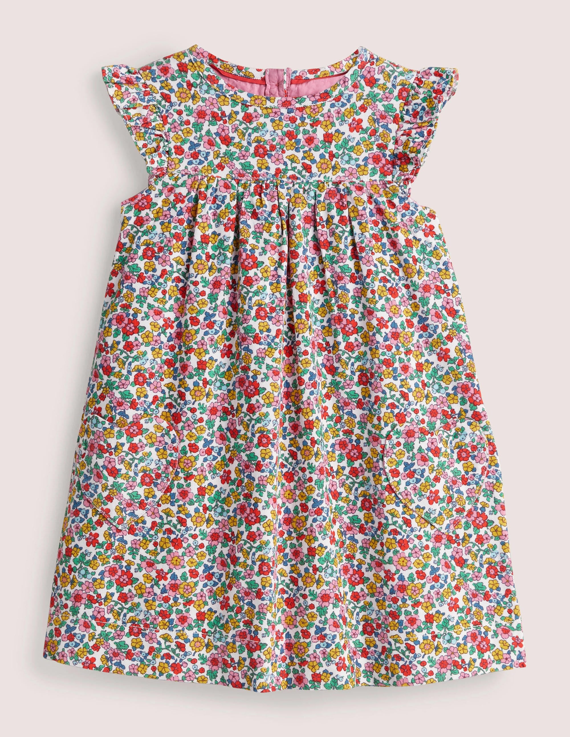 Robe simple pour tous les jours-Motif floral vintage ivoire - Image 1