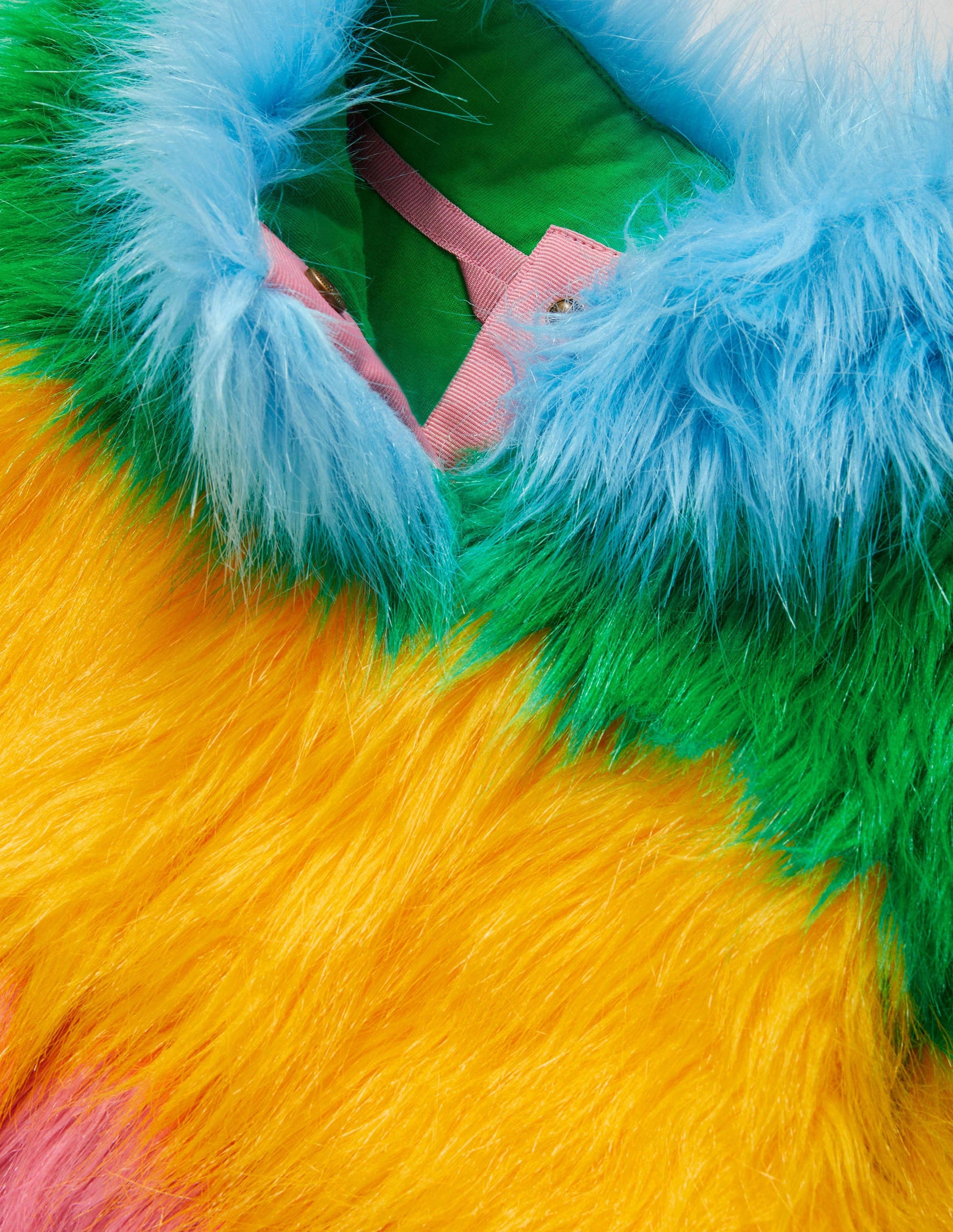 Kunstfellweste-Bunt, Regenbogenfarben-3