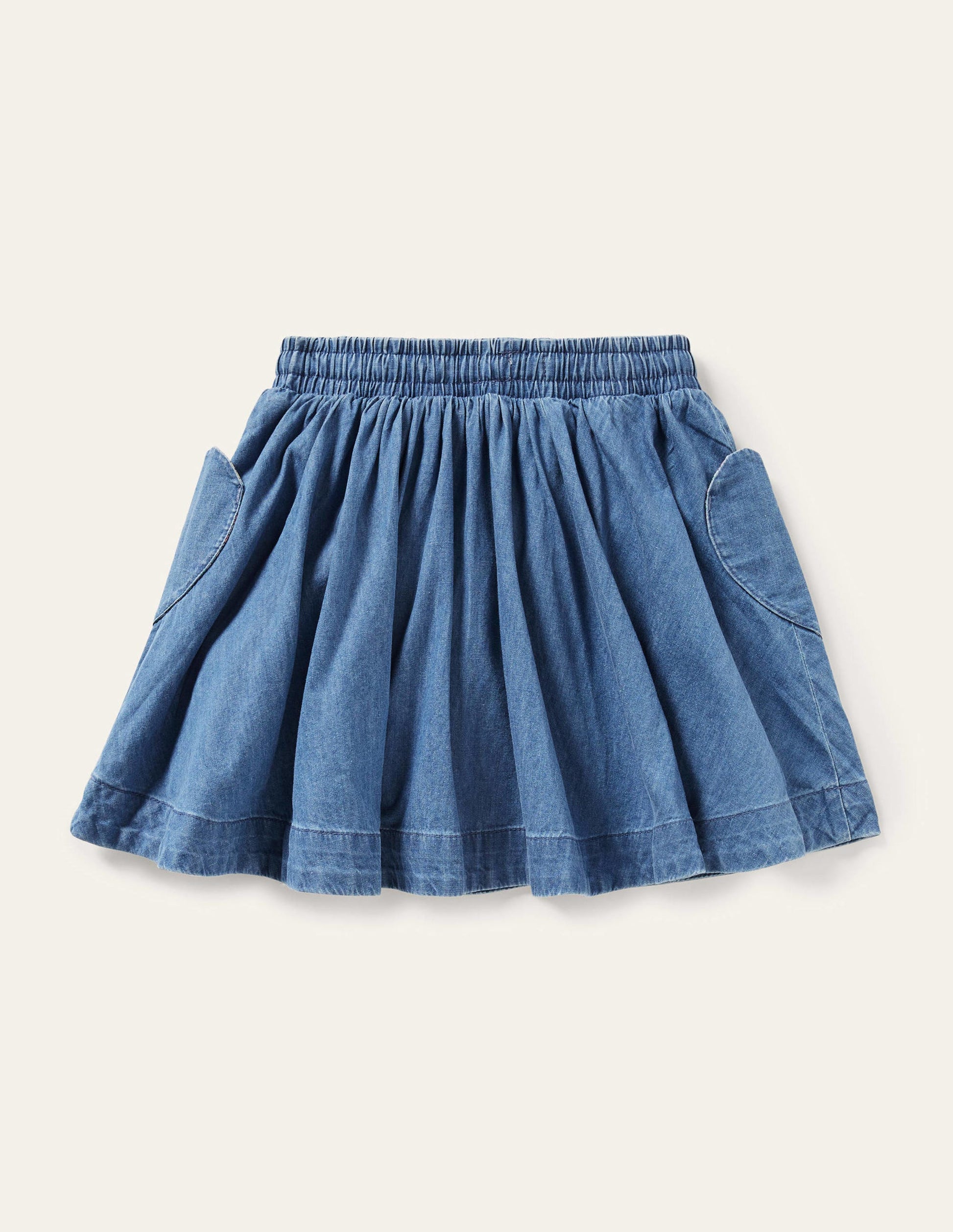 Ausgestellter Webrock-Mittleres Vintageblau, Denim-3