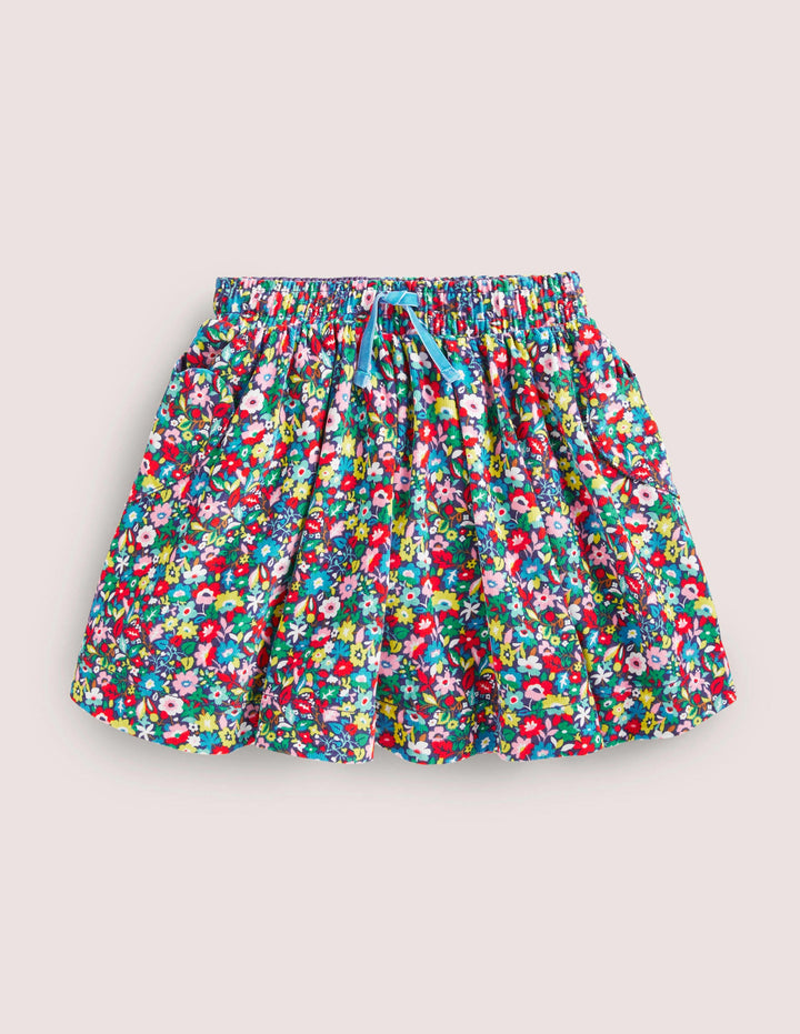 Woven Twirly Skirt-Multi Patchwork Floral