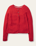 Red Cashmere Blend Cardigan-Rockabilly-Rot