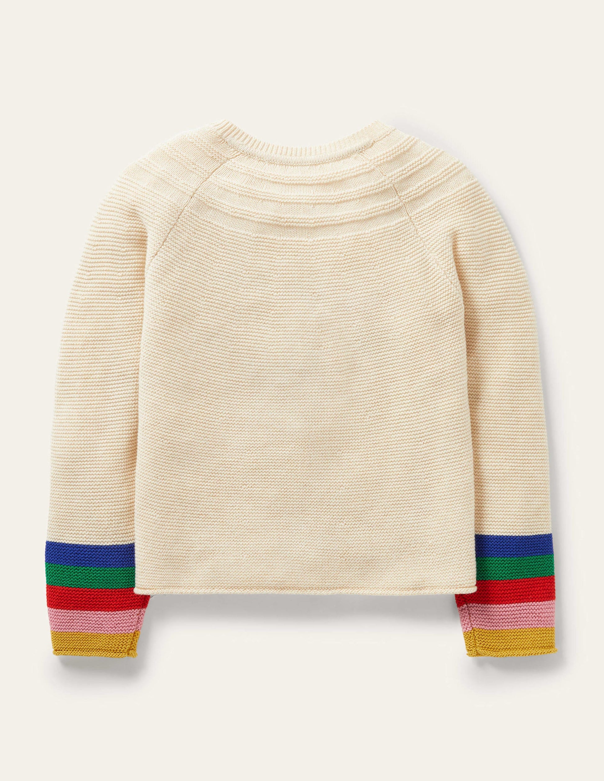 Cotton Cashmere Mix Cardigan-Ecru Rainbow-2