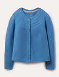 Blue Cashmere Blend Cardigan-Bleu élisabéthain