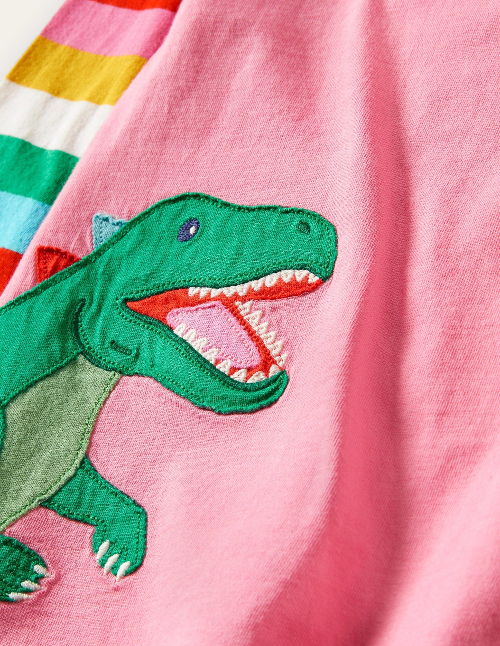 Tunique à appliqué fun-Dinosaure limonade rose-3