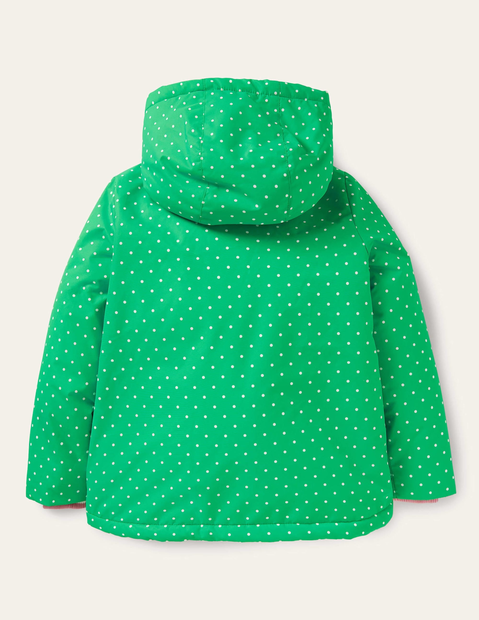 Green Polka Dot Sherpa Lined Anorak-Aloe-Vera-Grün, Pünktchen/Katzen - Image 2