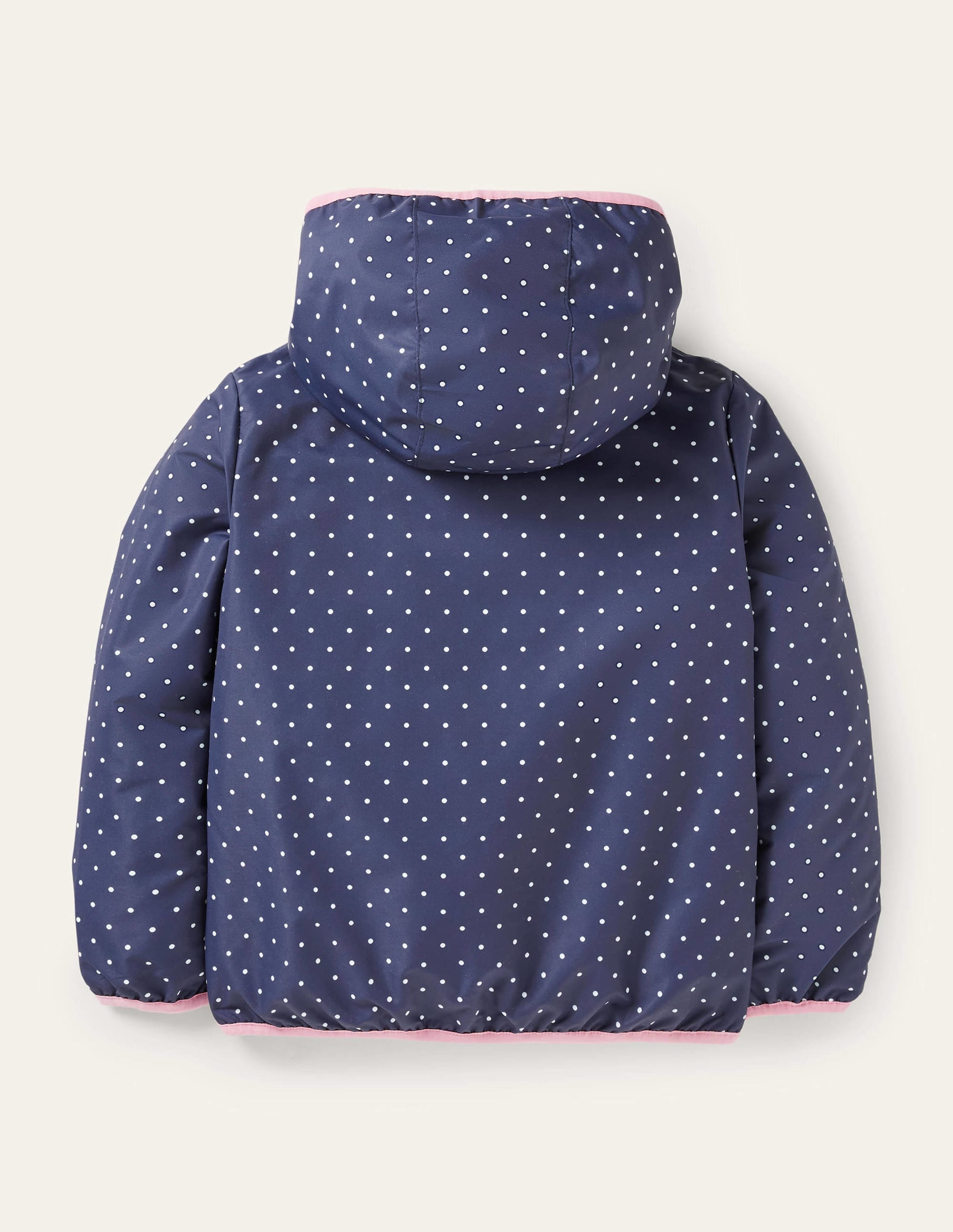 Navy Polka Dot Unicorn Rain Jacket-Schuluniform-Navy, Pünktchen/Einhorn - Image 2