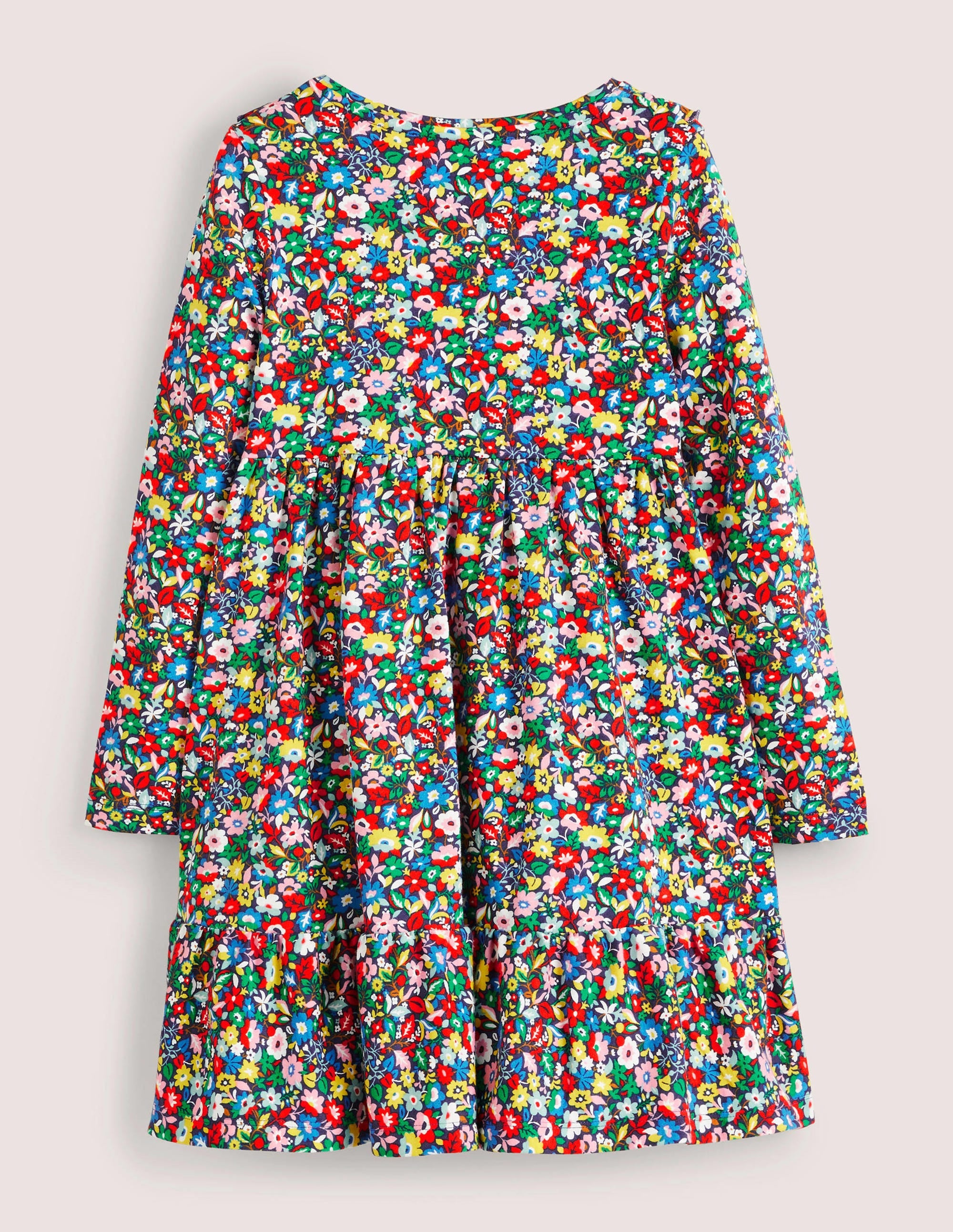 Gestuftes Jerseykleid mit Rüschen-Bunt, Patchwork-Blumen - Image 2