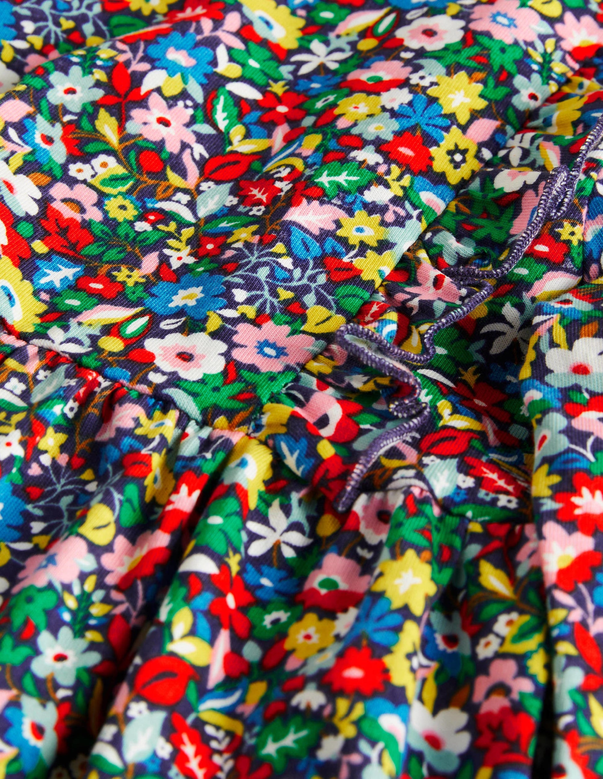 Gestuftes Jerseykleid mit Rüschen-Bunt, Patchwork-Blumen-3