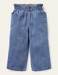 Pantalon large à enfiler-Denim vintage moyen