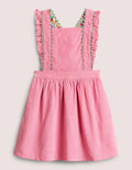 Gewebtes Schürzenkleid-Kirschblütenrosa