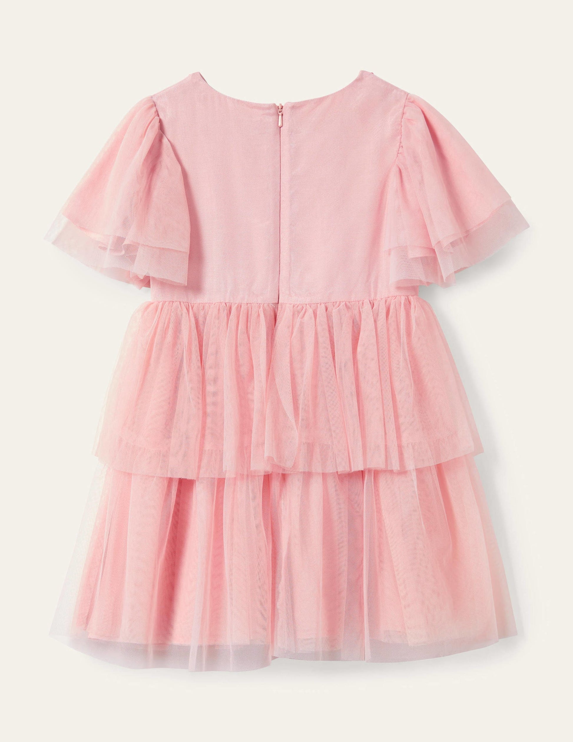 Gestuftes Tüllkleid mit Applikation-Provence-Altrosa, Blumen-2