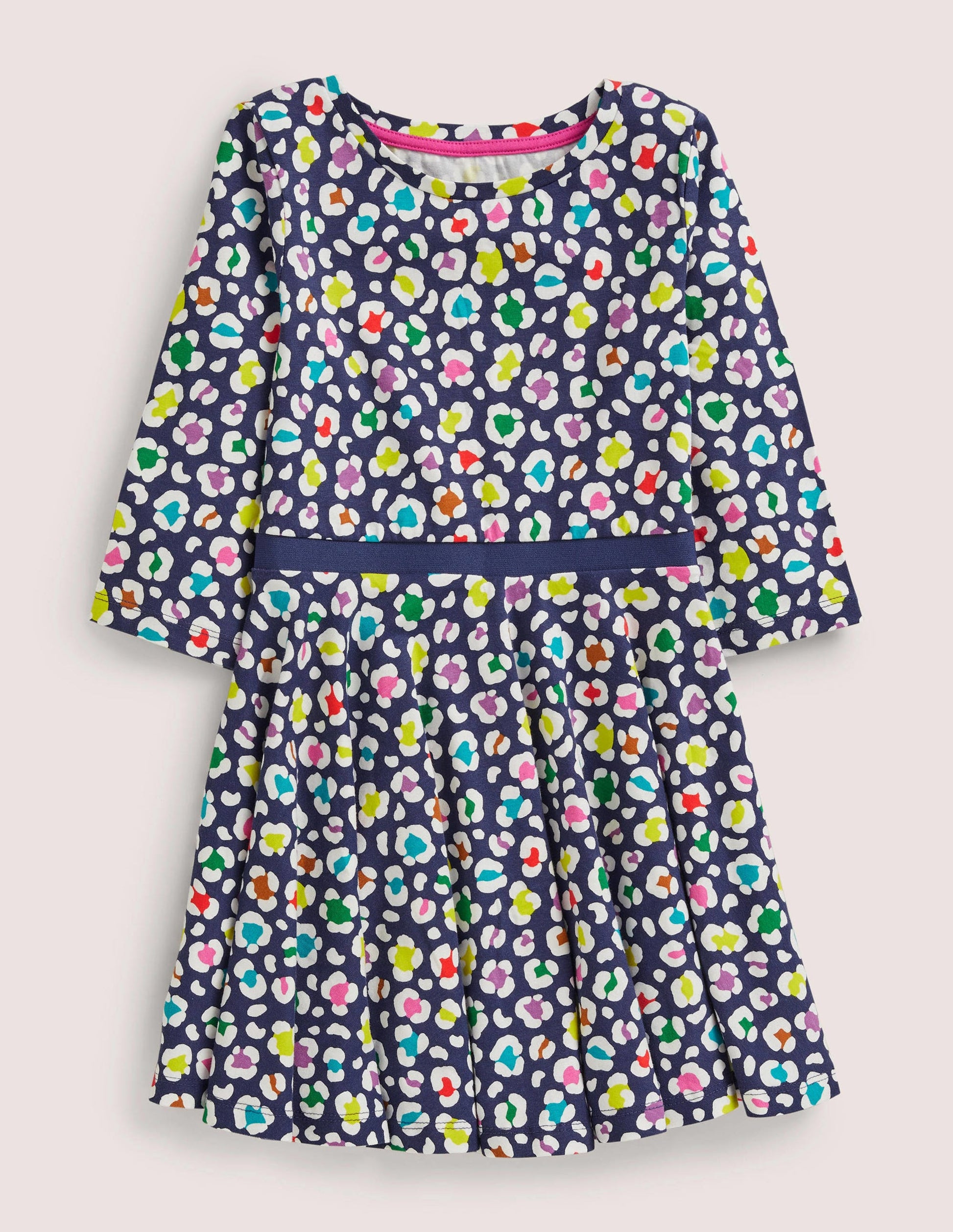 Skaterkleid mit Tellerrock-Segelblau, Leopard-1