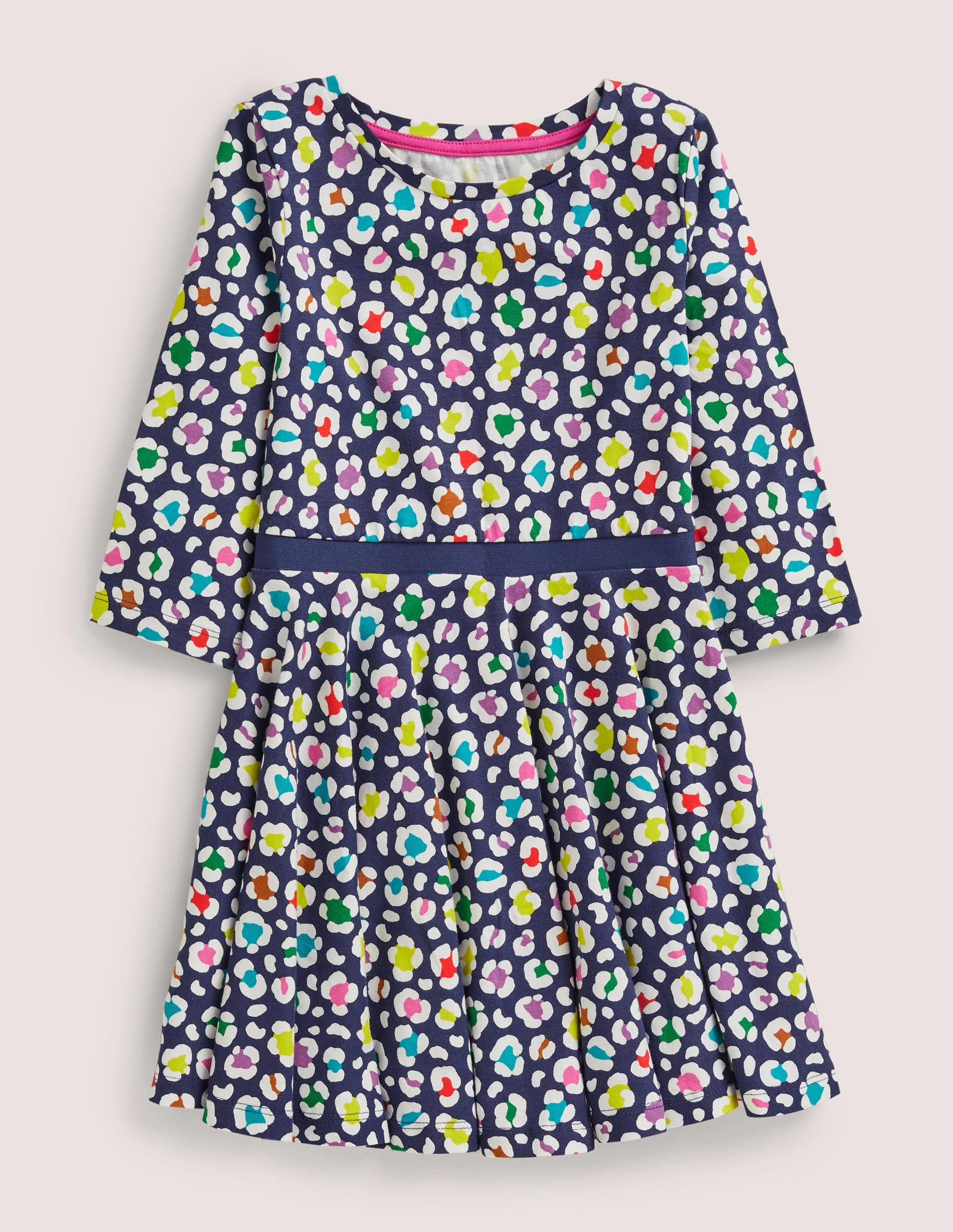 Skaterkleid mit Tellerrock-Segelblau, Leopard - Image 1